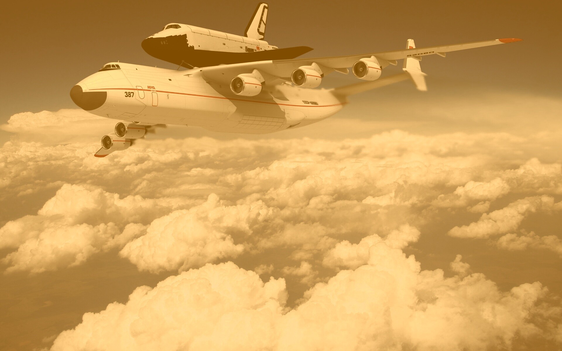 Авиатранспортировка Бурана обои