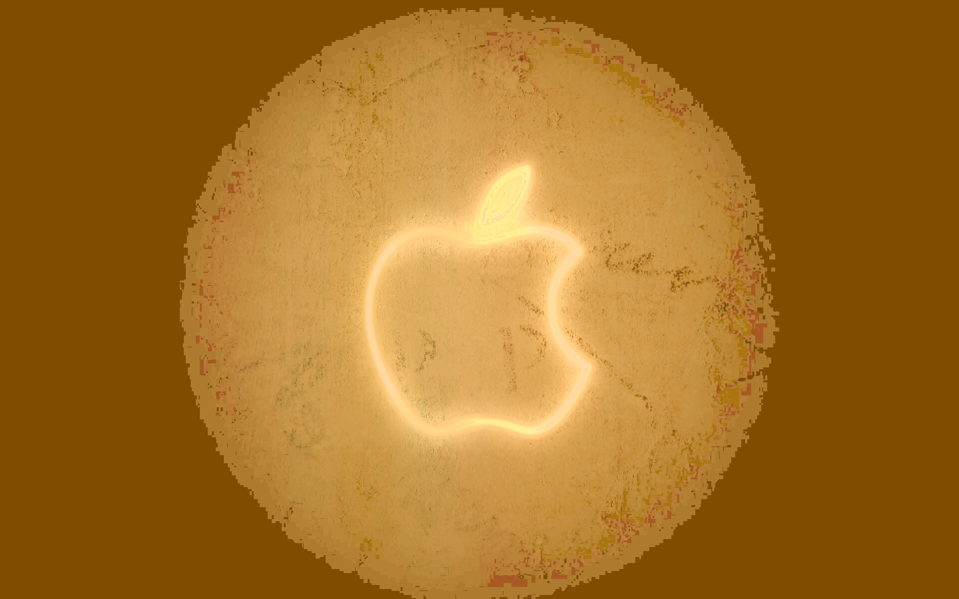 Неоновое лого Эпл обои