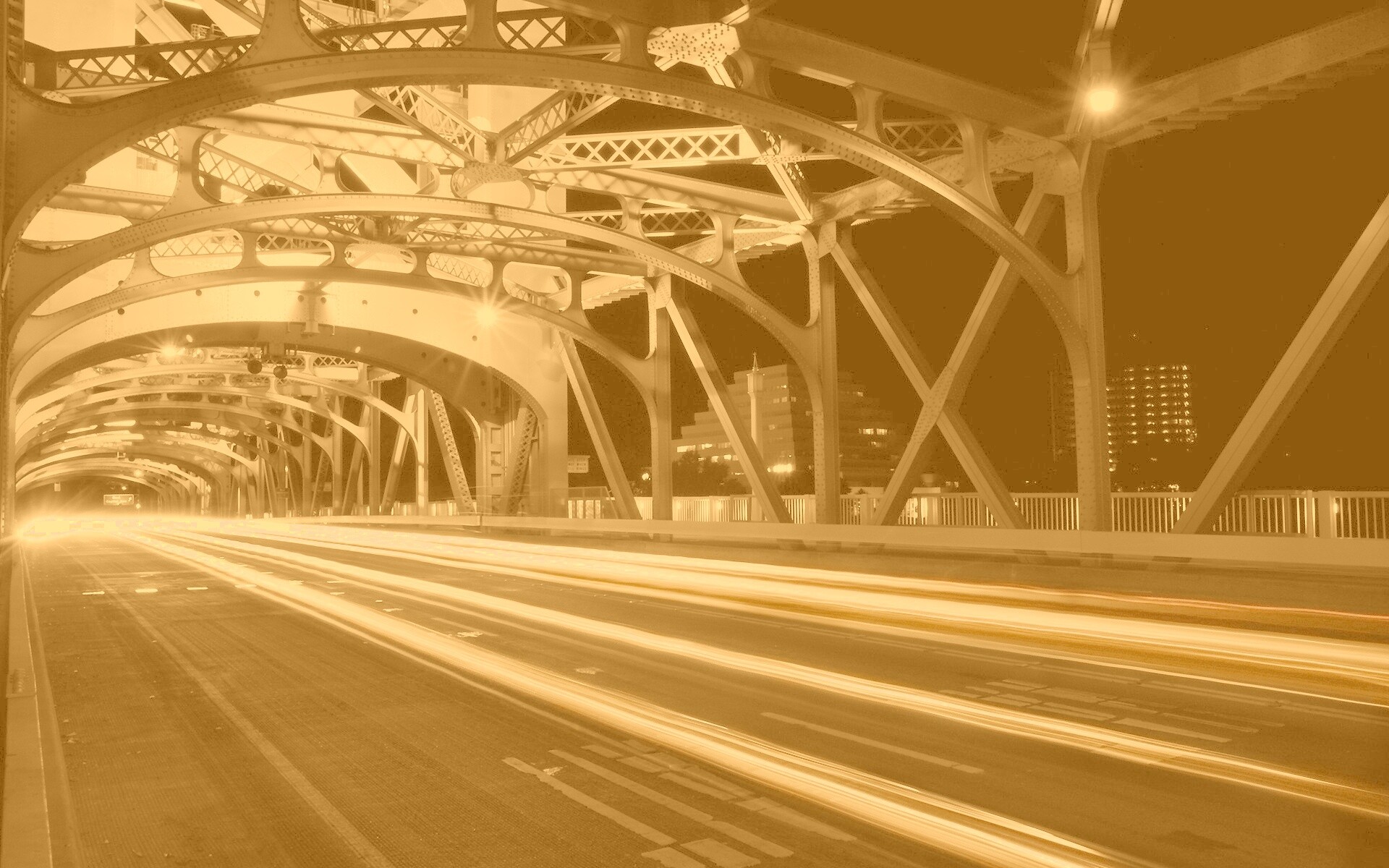 Движение на мосту обои