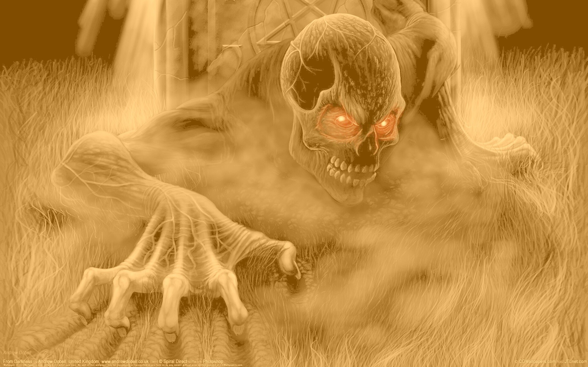 Черный труп вылезает из могилы обои