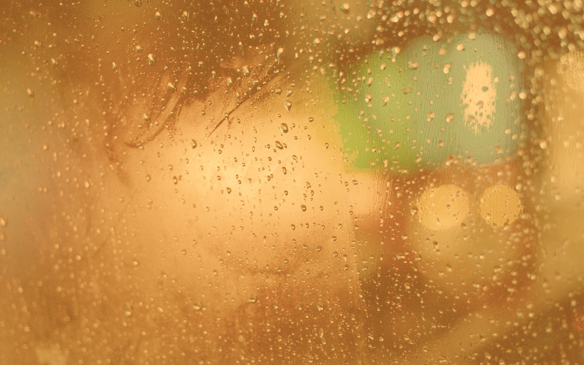 Огни за мокрым стеклом обои
