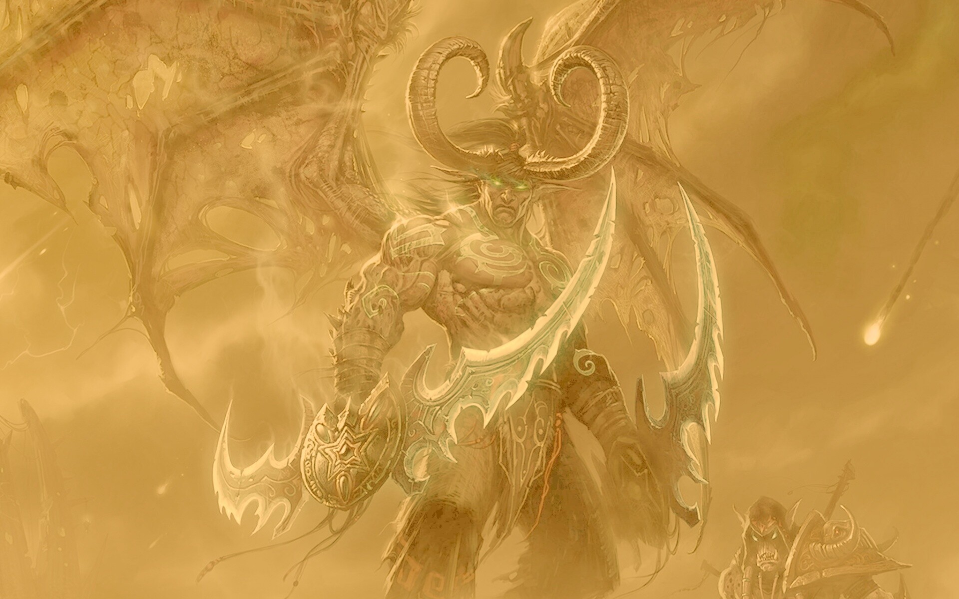 Иллидан с клинками обои