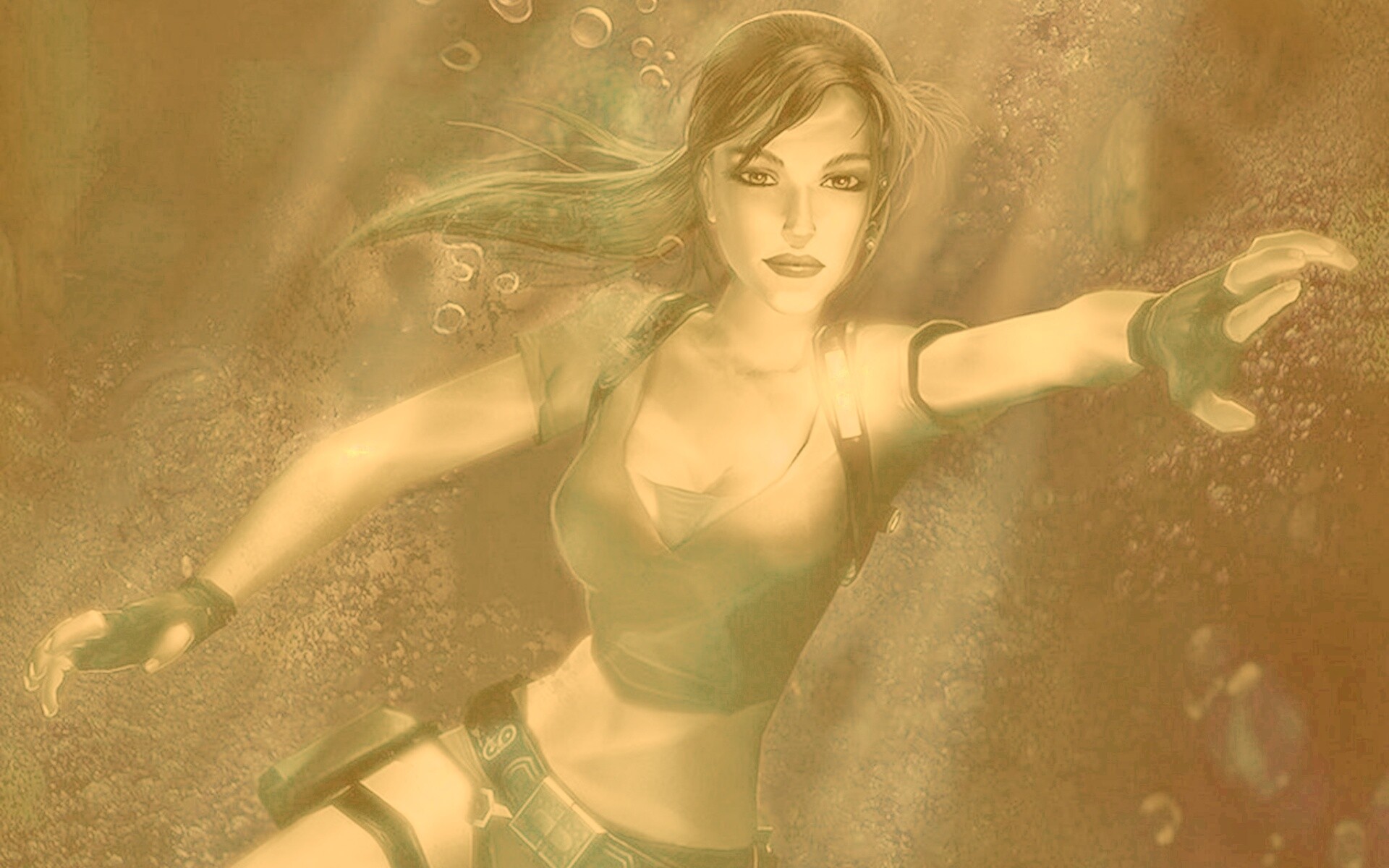 Лара под водой обои