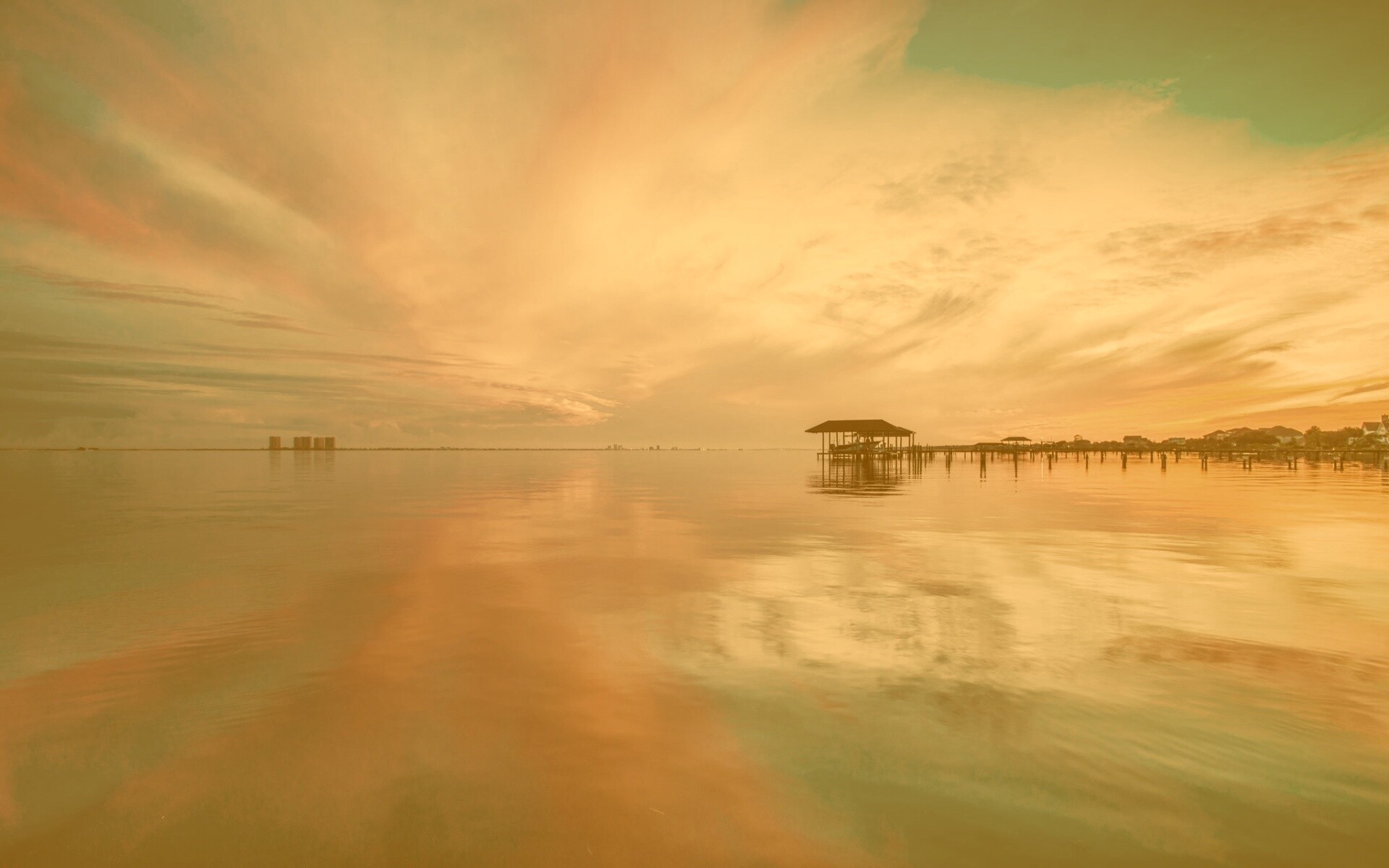 Прекрасный океанский закат обои
