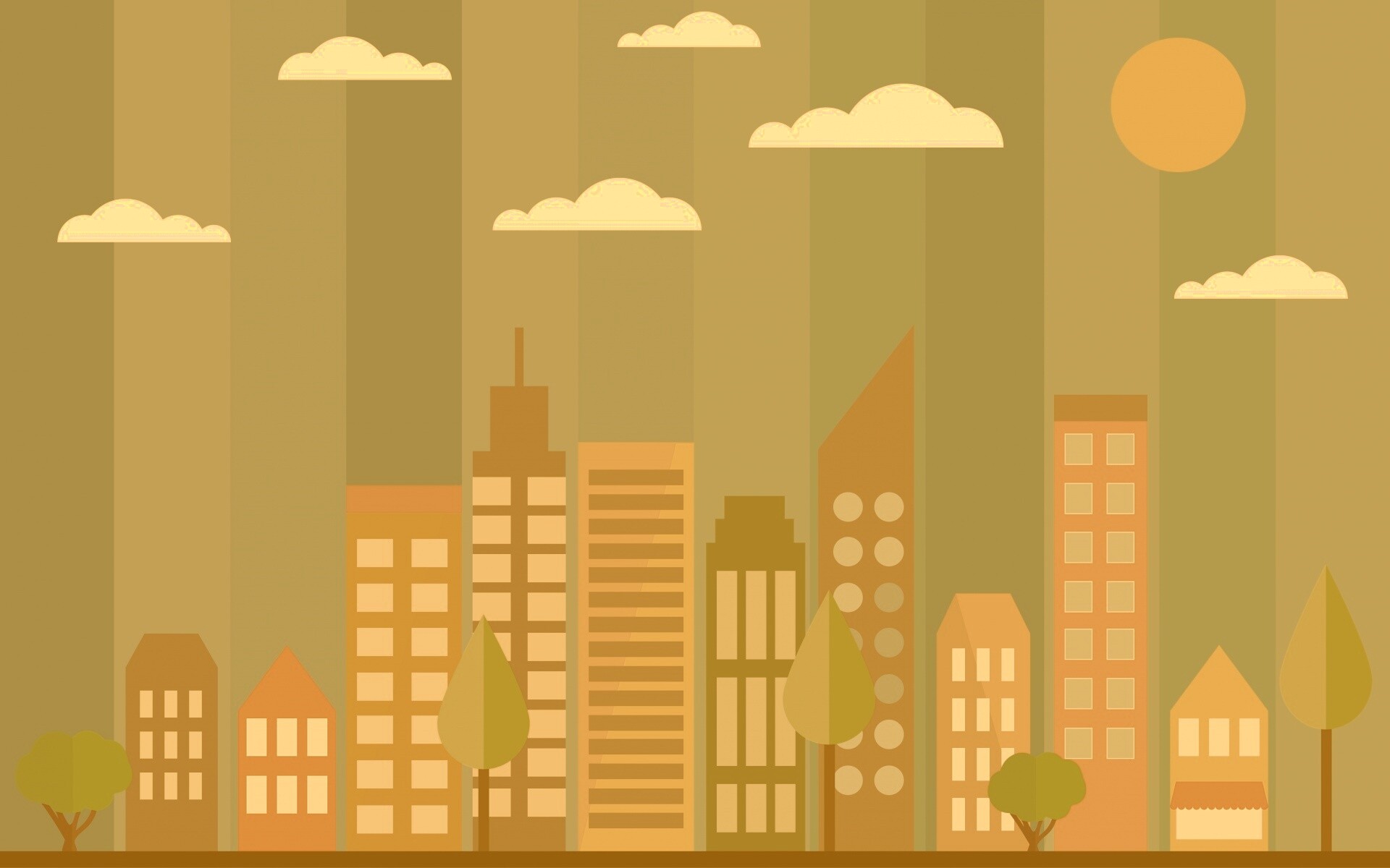 Векторный рисунок города обои