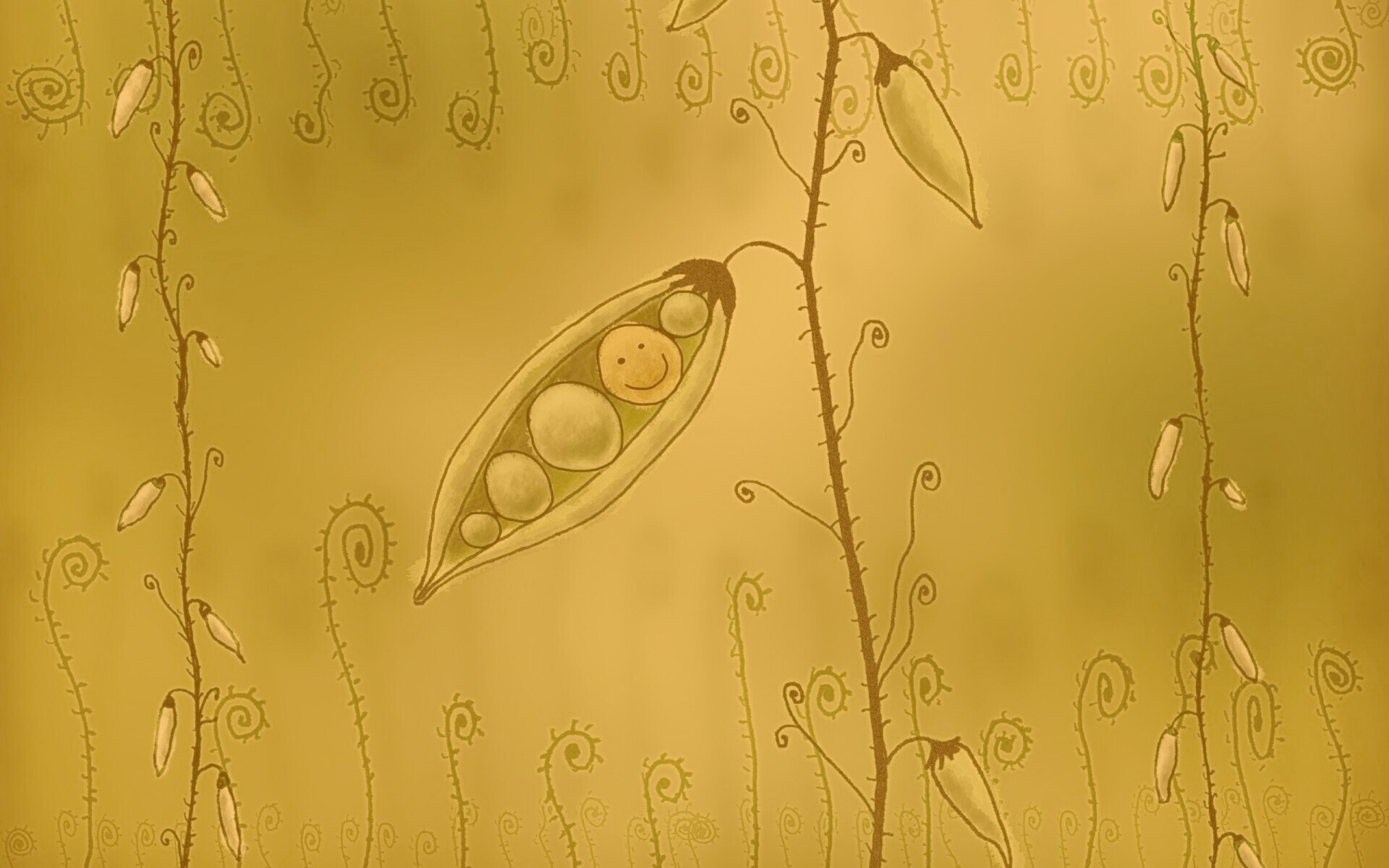 Мультяшная горошина обои