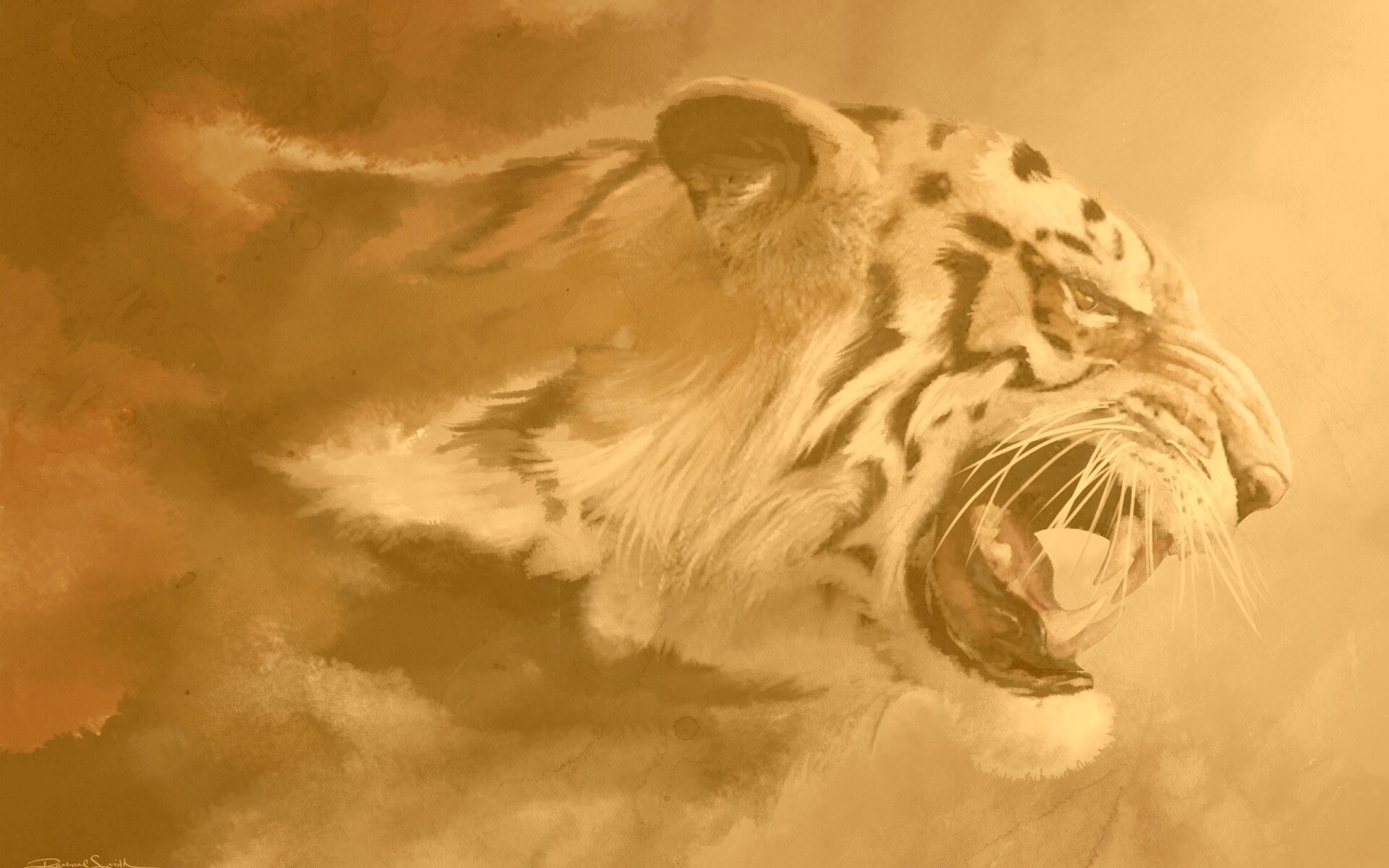 Картина с тигром обои