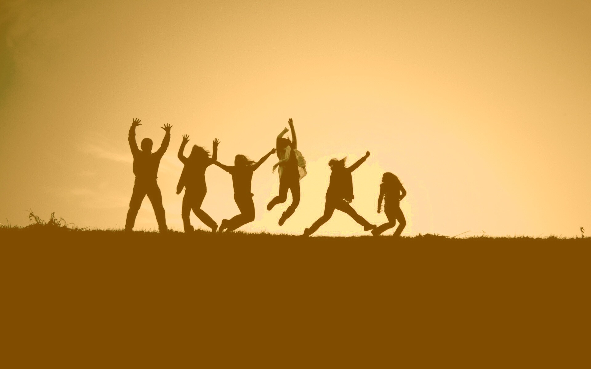 Силуэты людей обои