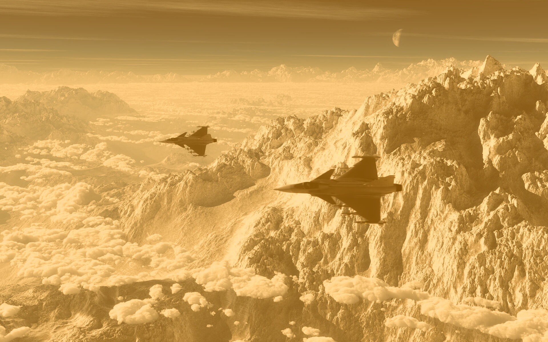 Самолёты в горах обои