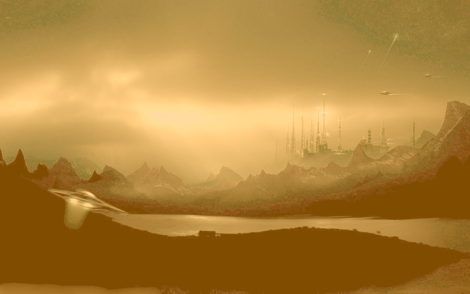 Долина в стиле SciFi обои