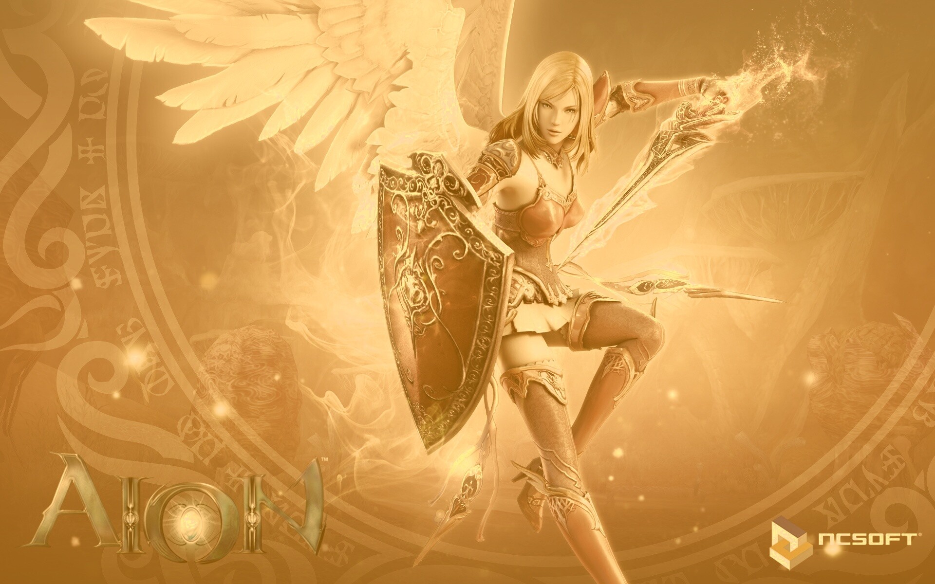 Ангел с мечом и щитом обои