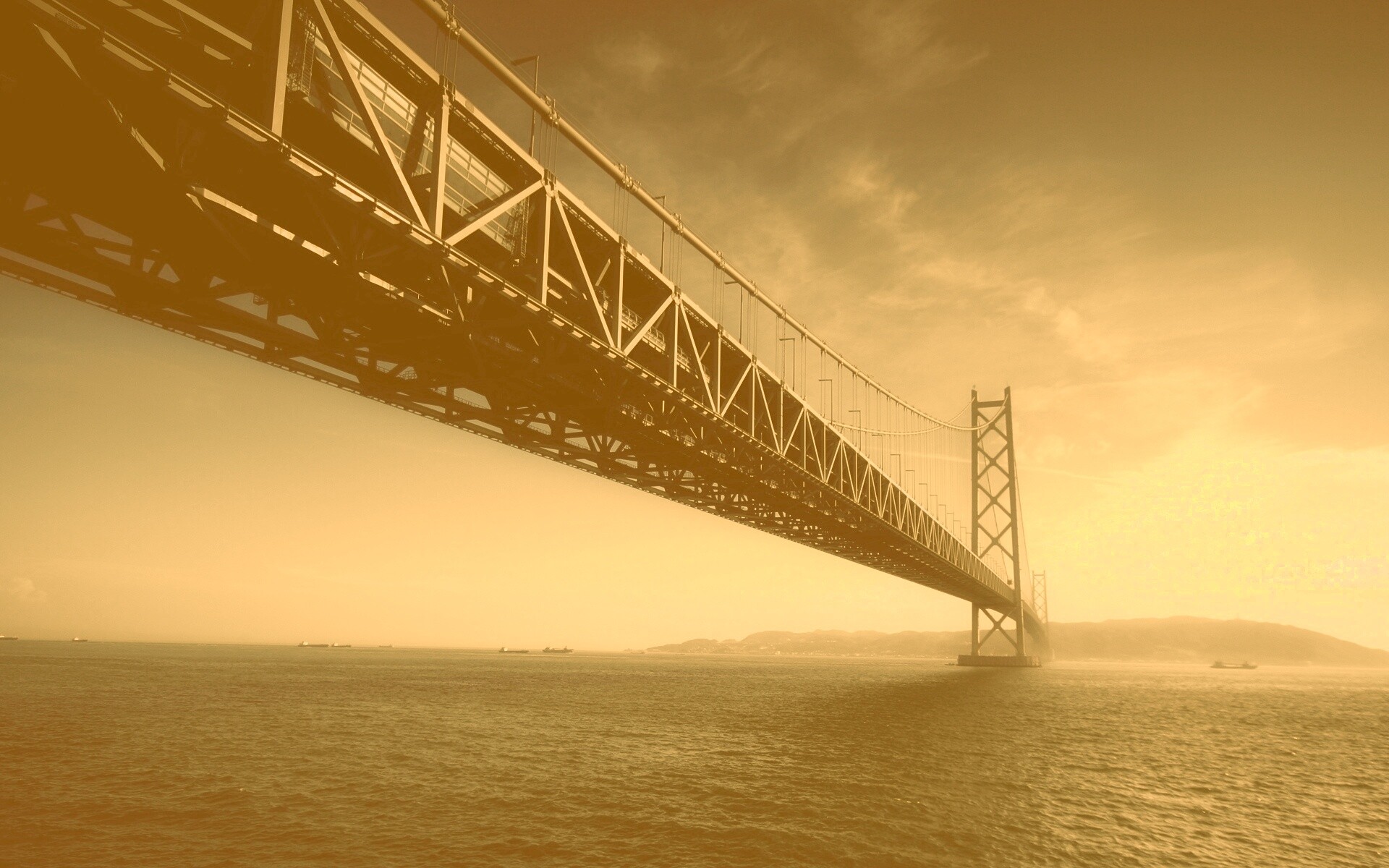 Мост Akashi Kaikyo в Японии обои