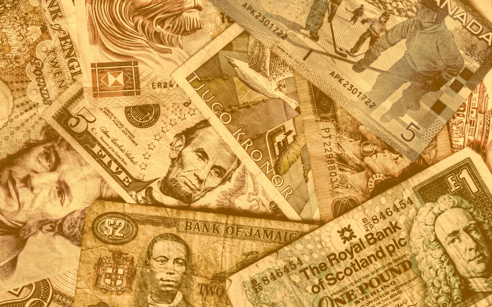 Купюры из разных стран обои