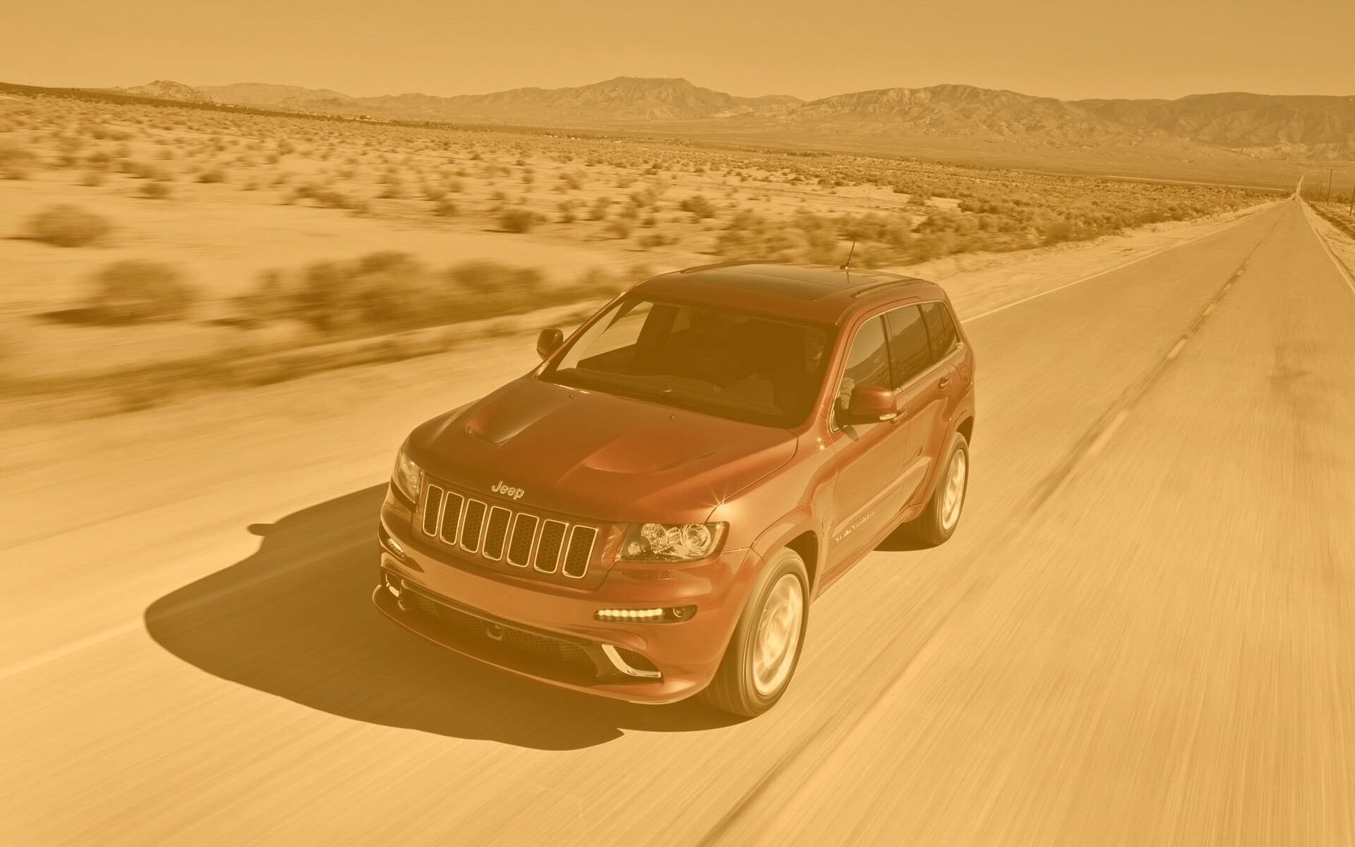 Красный Jeep обои