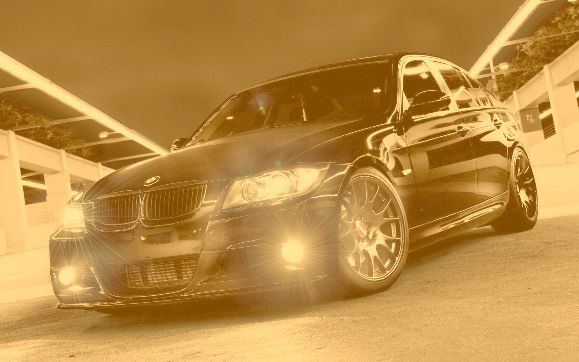 Чёрный БМВ обои