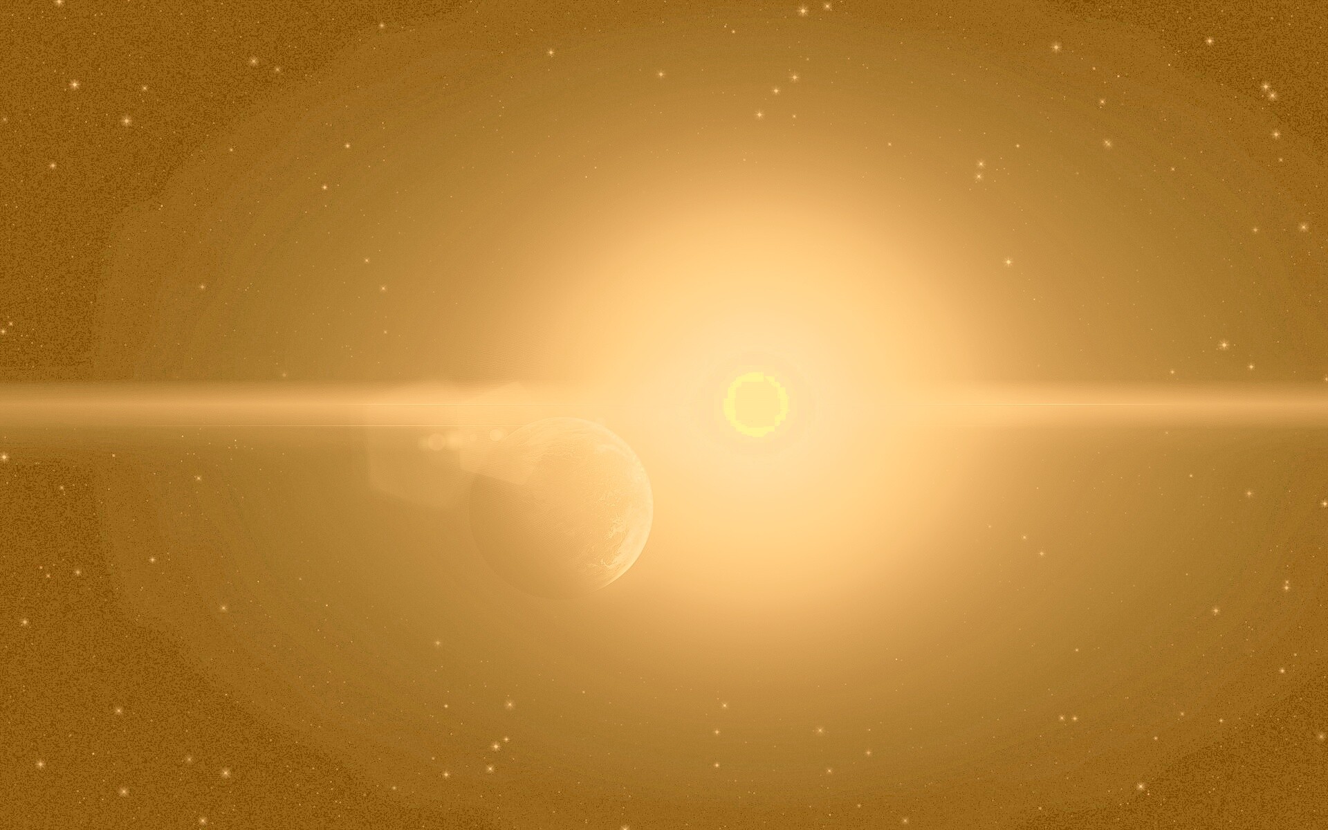 Планета на фоне звезды обои