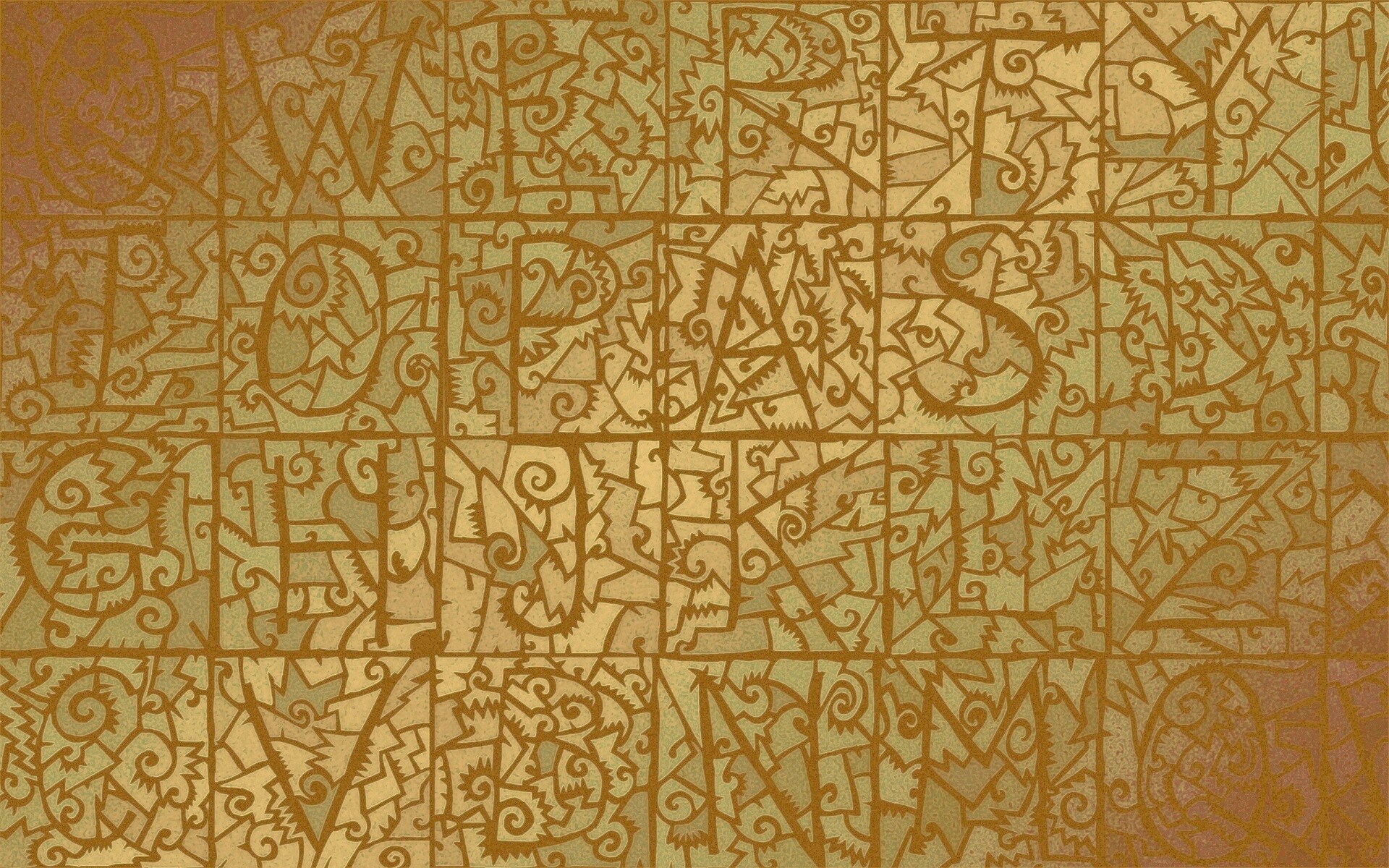 Витражные буквы обои