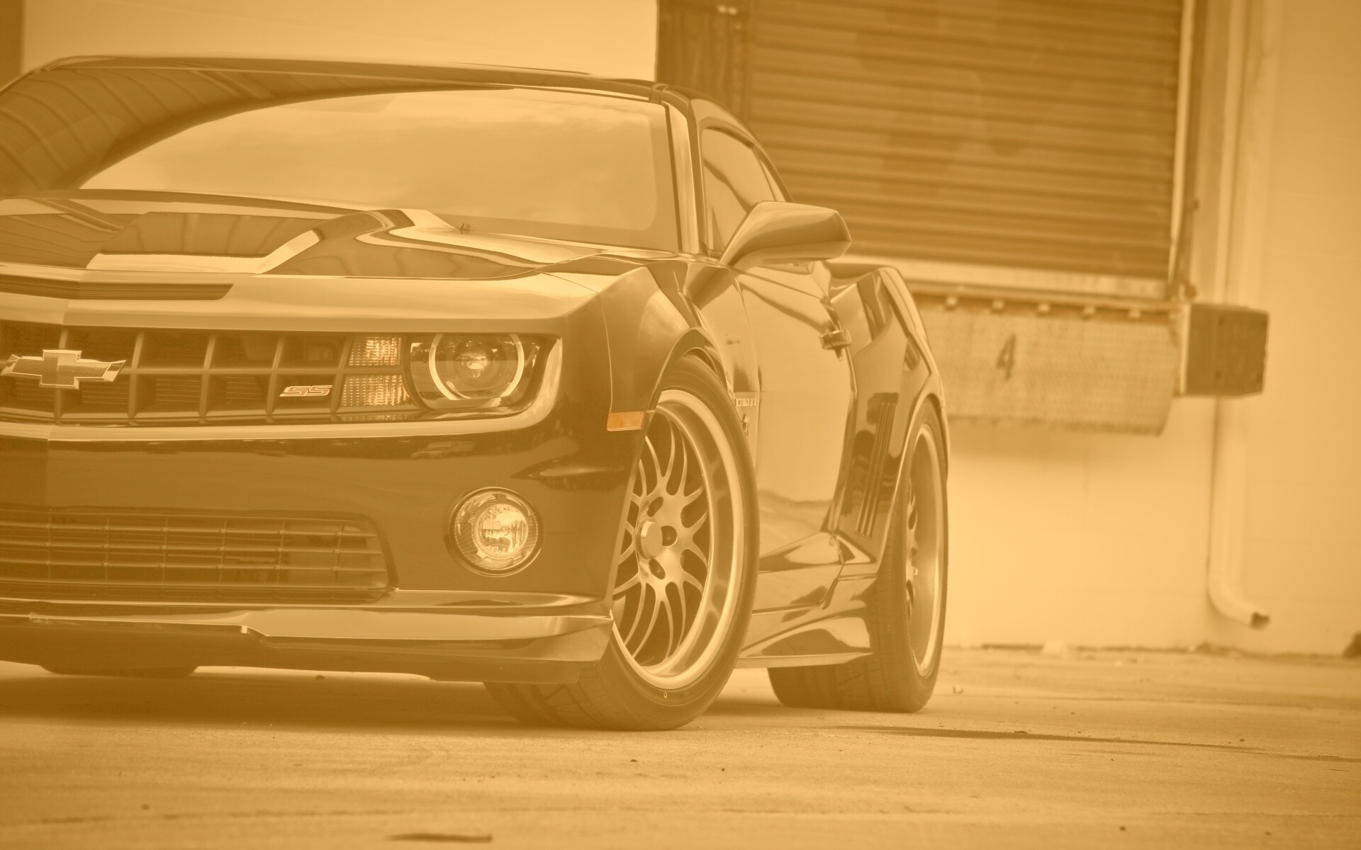 Черный шевроле обои