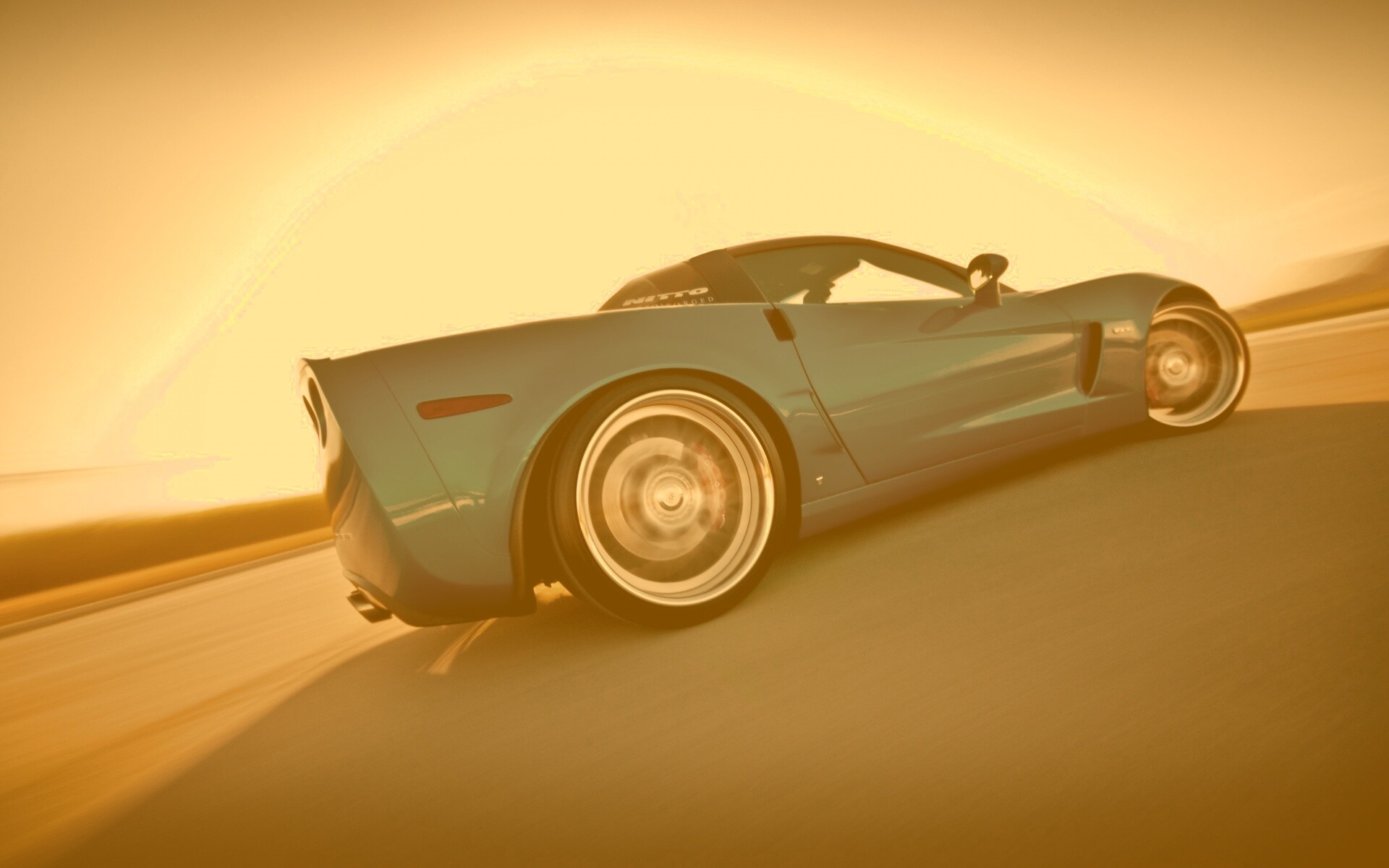 Гоночный спорткар синего цвета обои