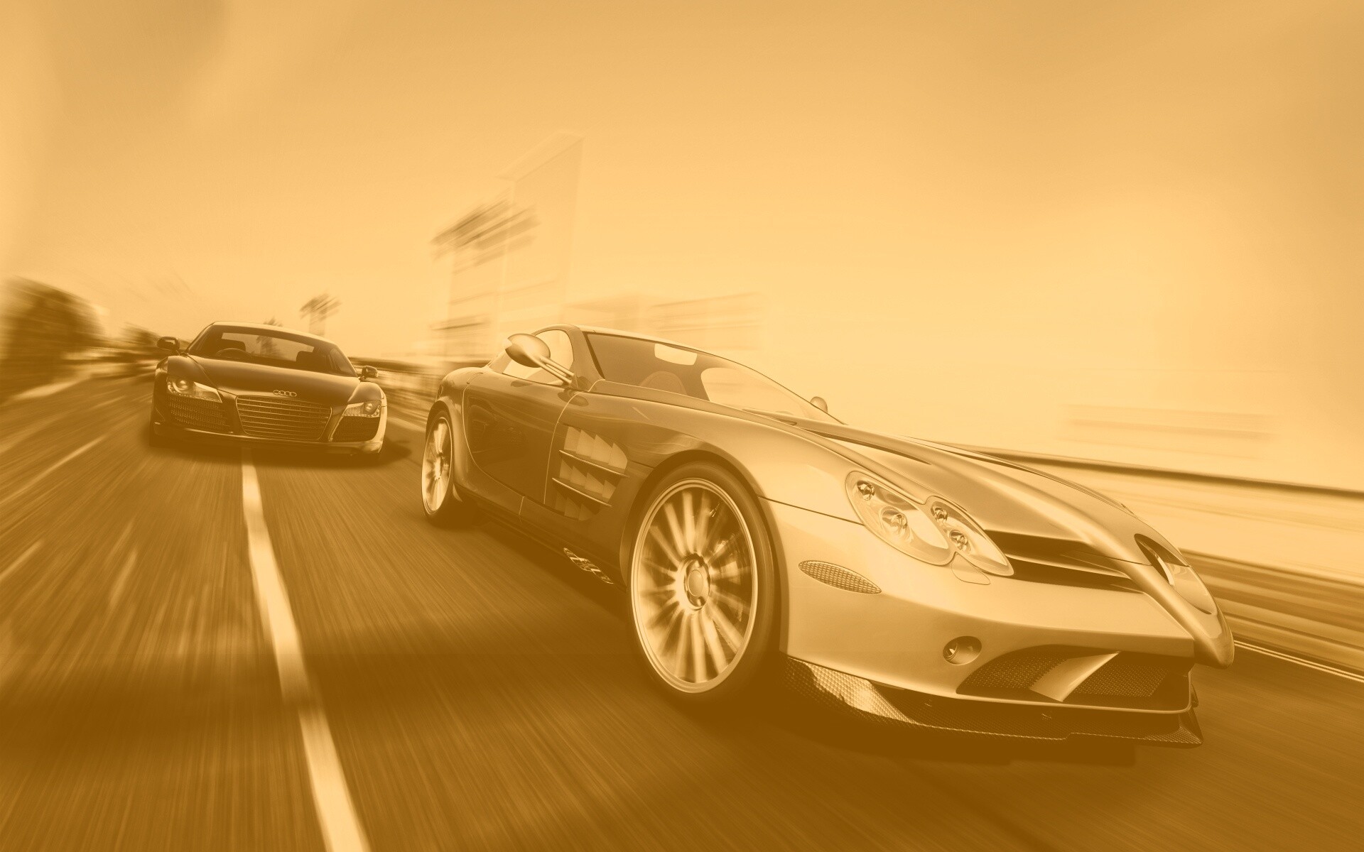 Гонка Ауди и Мерседеса обои