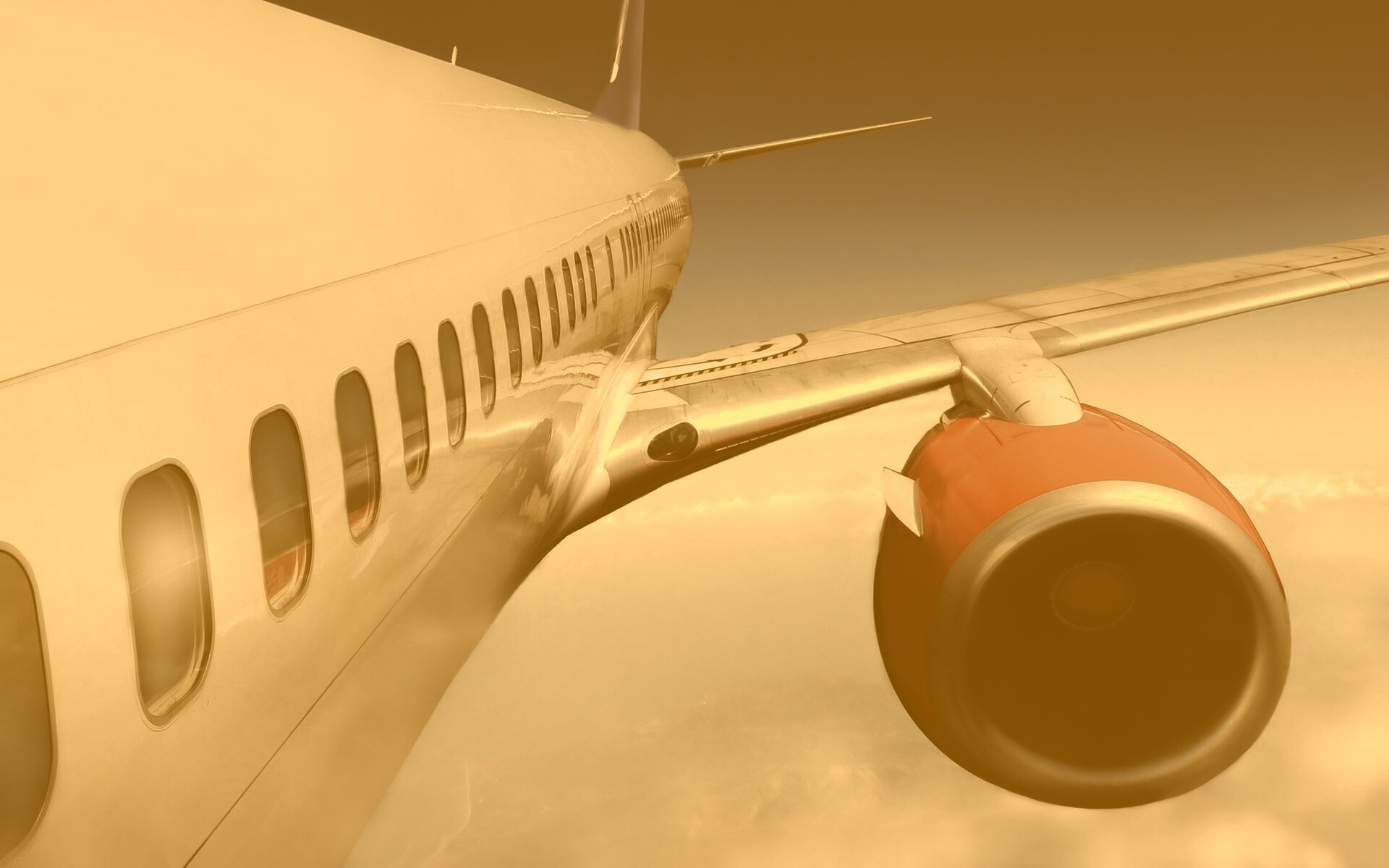 Вид на борт самолёта обои