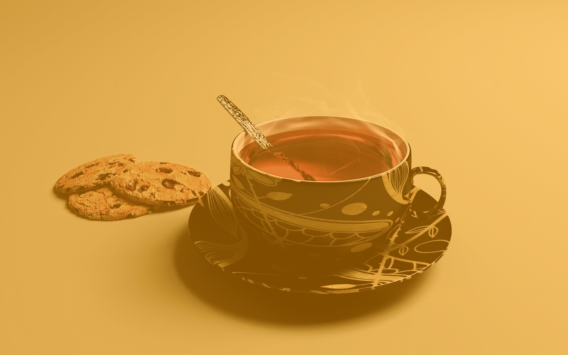 Чаек с печеньками обои