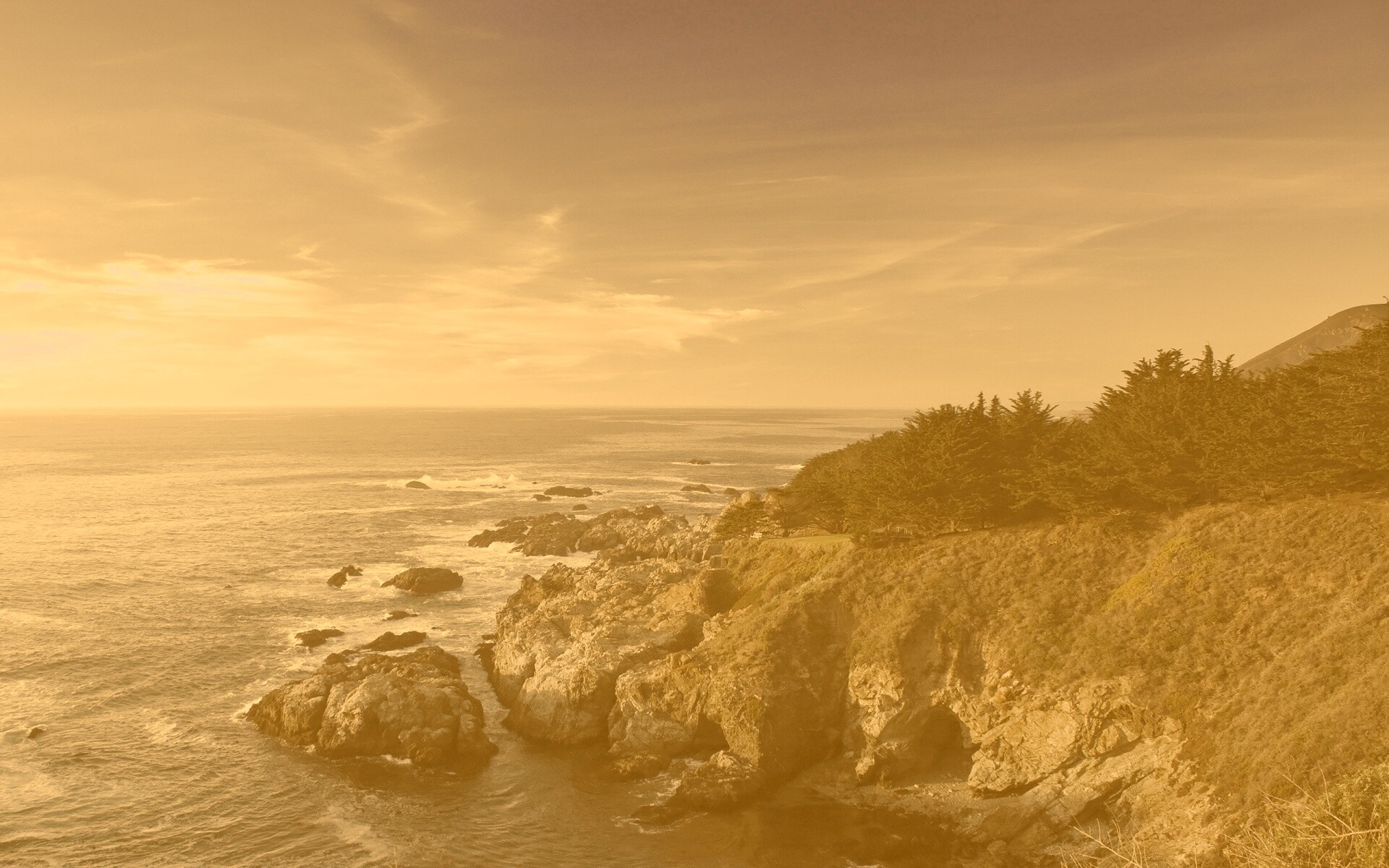 Скалистый берег обои