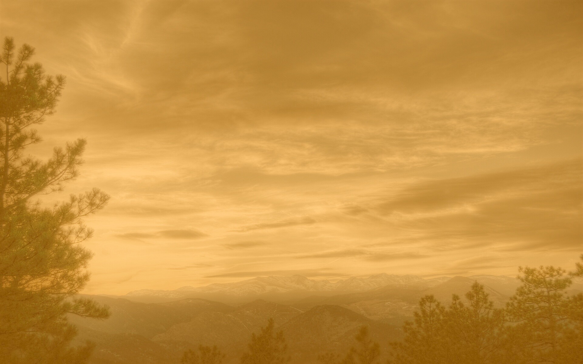 Горный закат обои