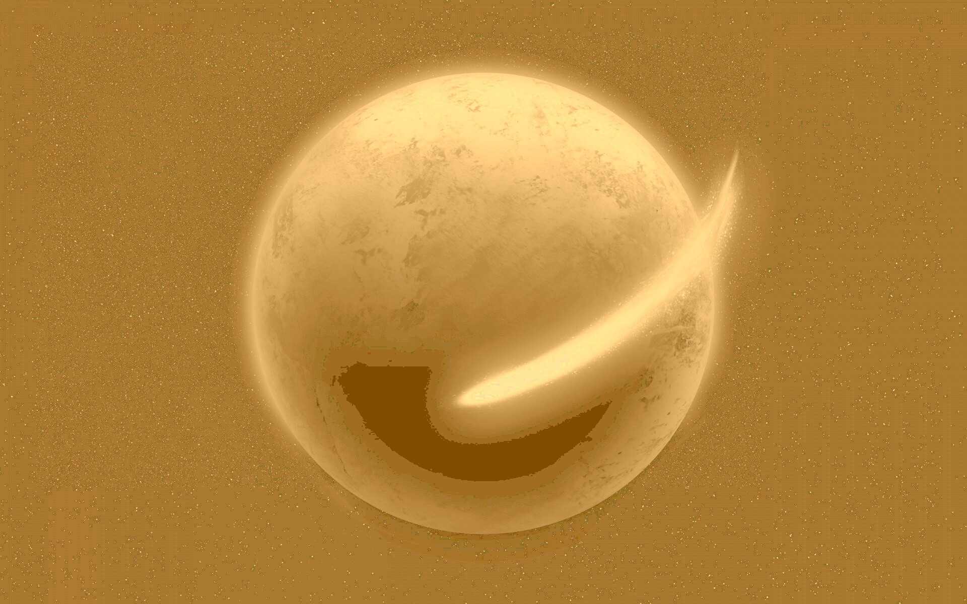 Комента облетает планету обои