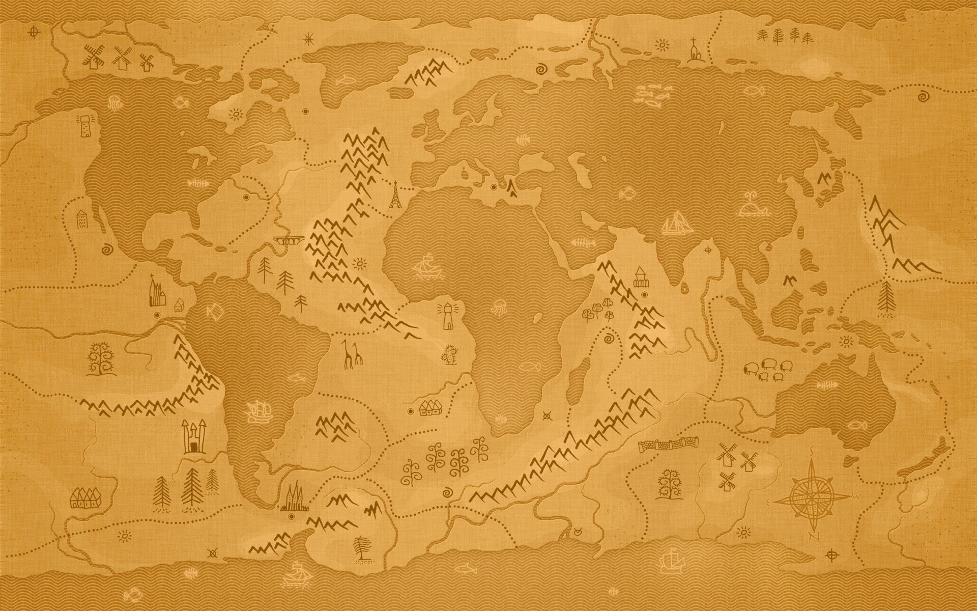 Карта мира наоборот обои