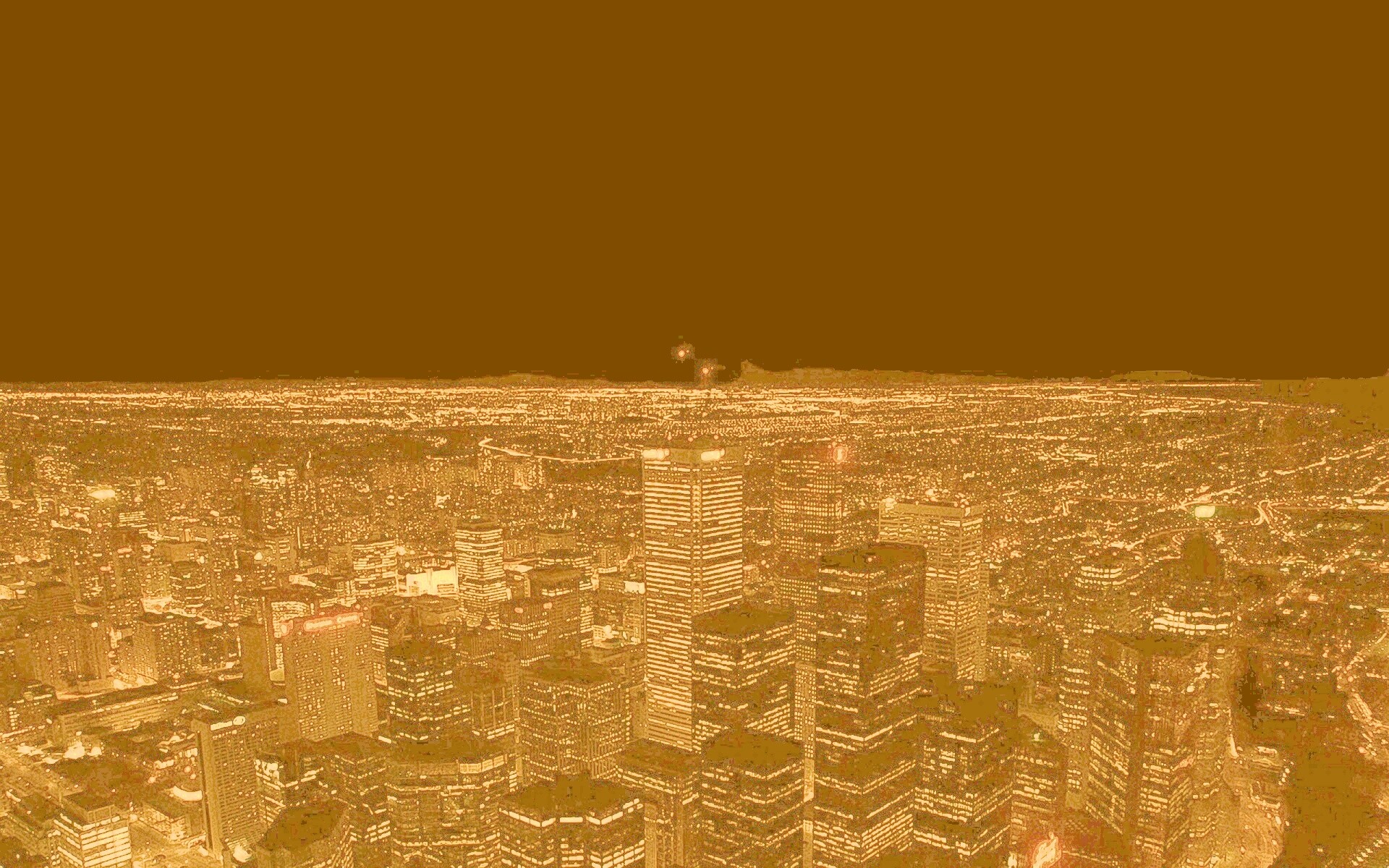 Вид на здания ночного города обои