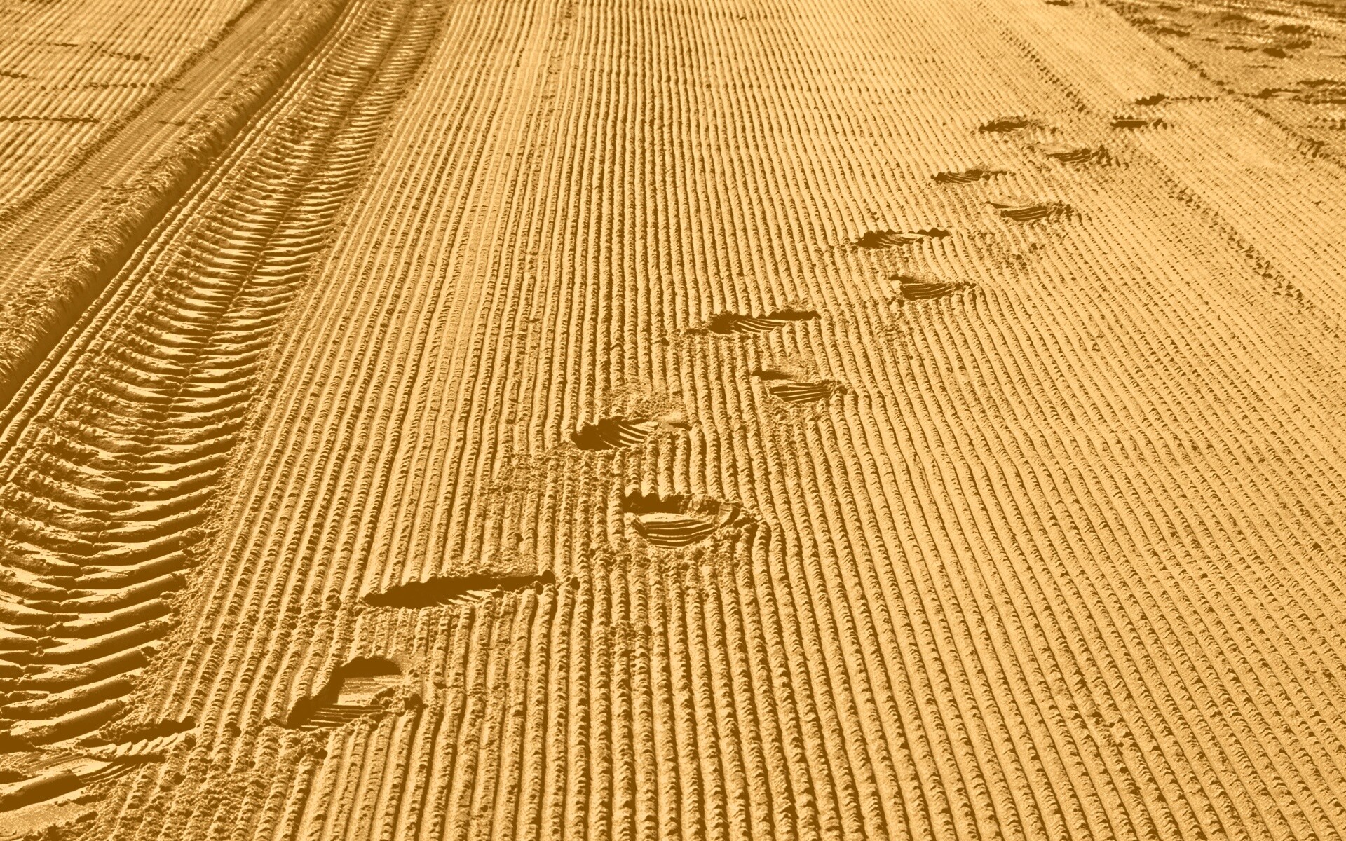 Следы на песке обои