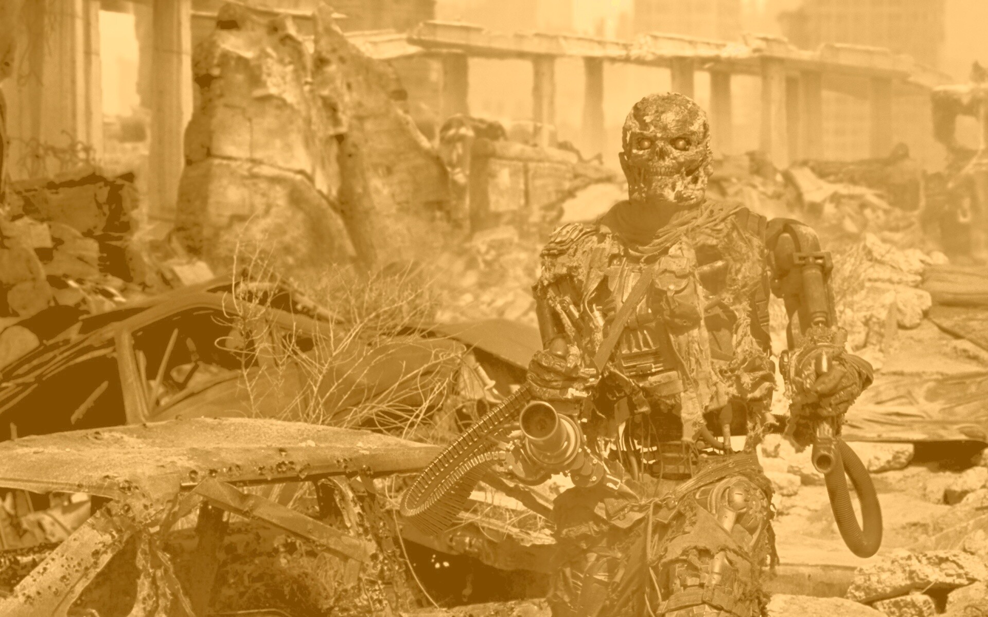 Терминатор на развалинах обои