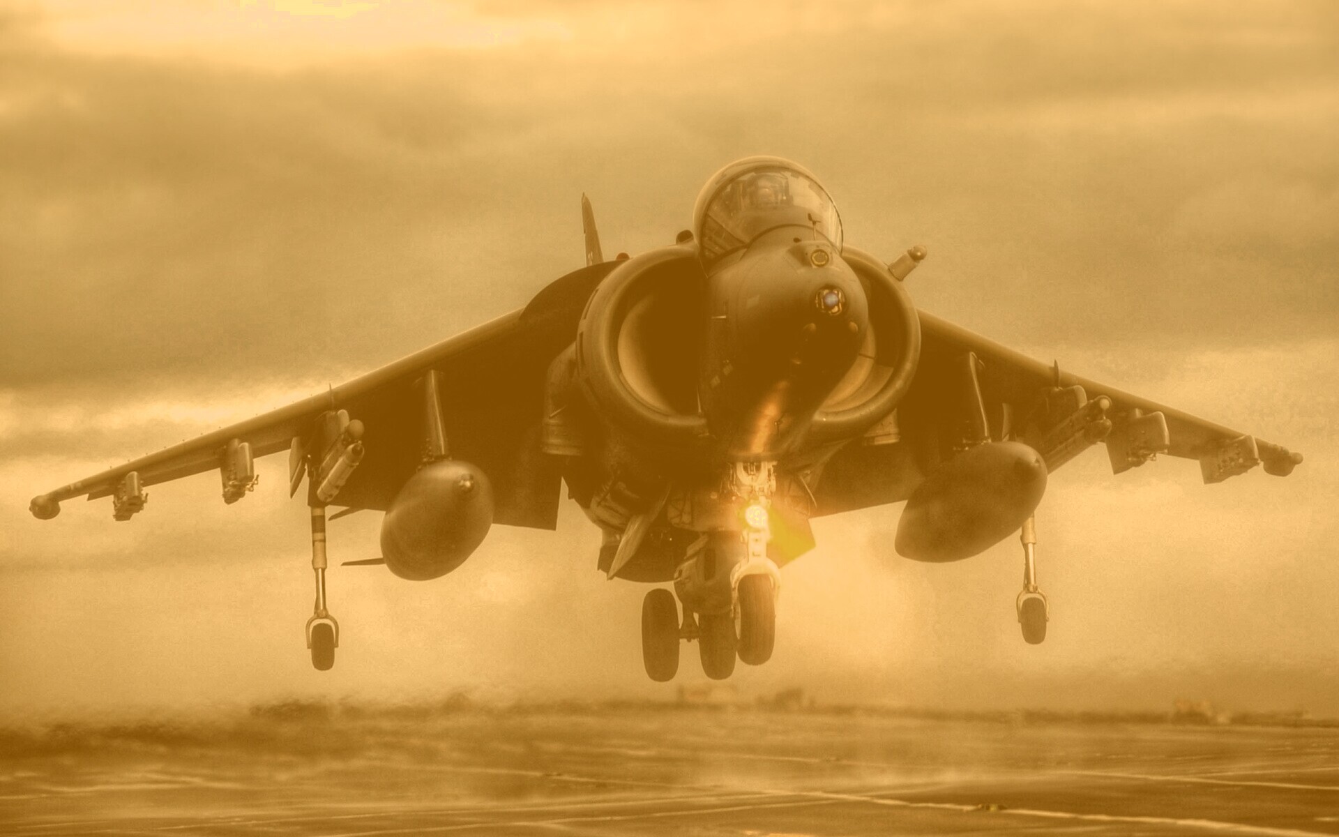 Истребитель на взлете обои