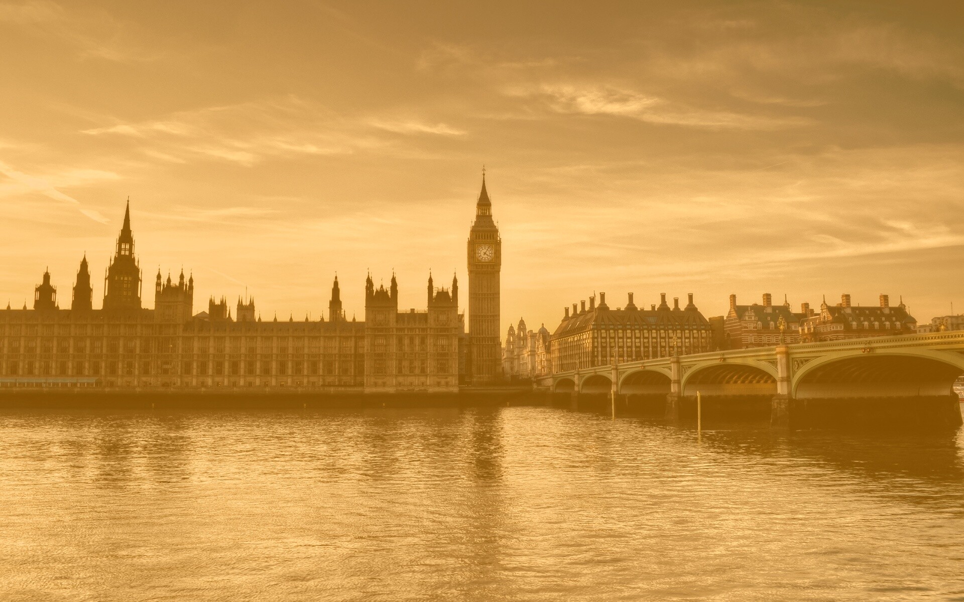 Биг-Бен на берегу Темзы обои