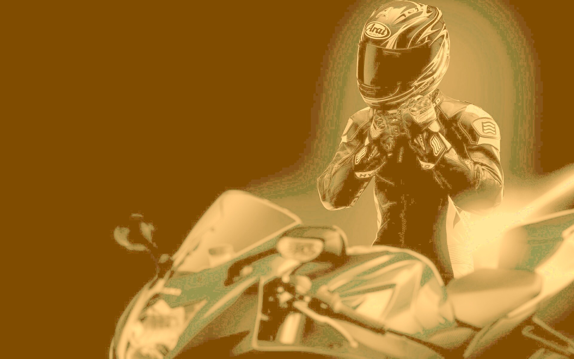 Мотоциклист в черном обои