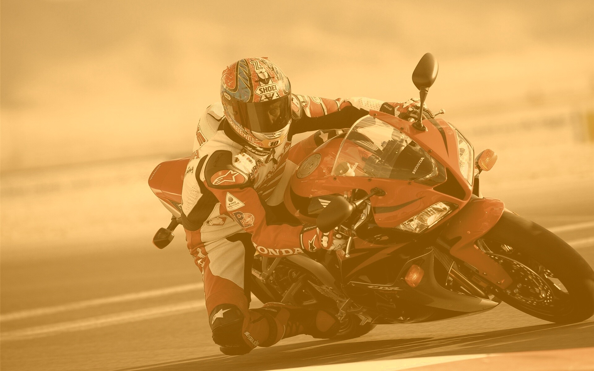 Мотоциклист на Хонде обои