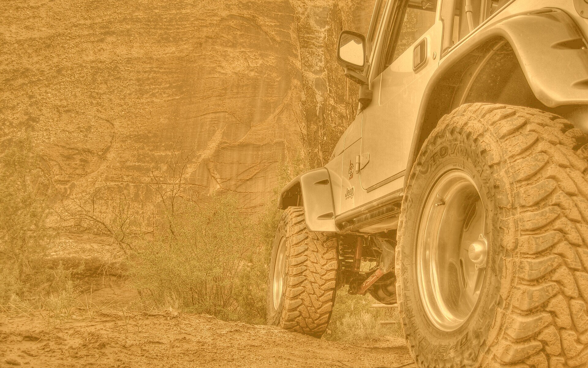 Jeep на бездорожье обои