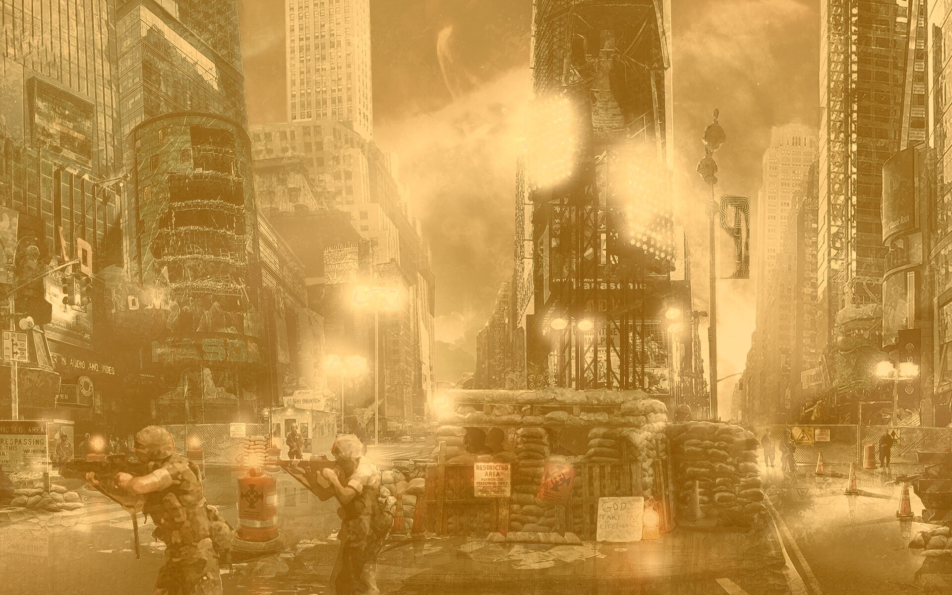 Укрепления на Таймс-сквер обои