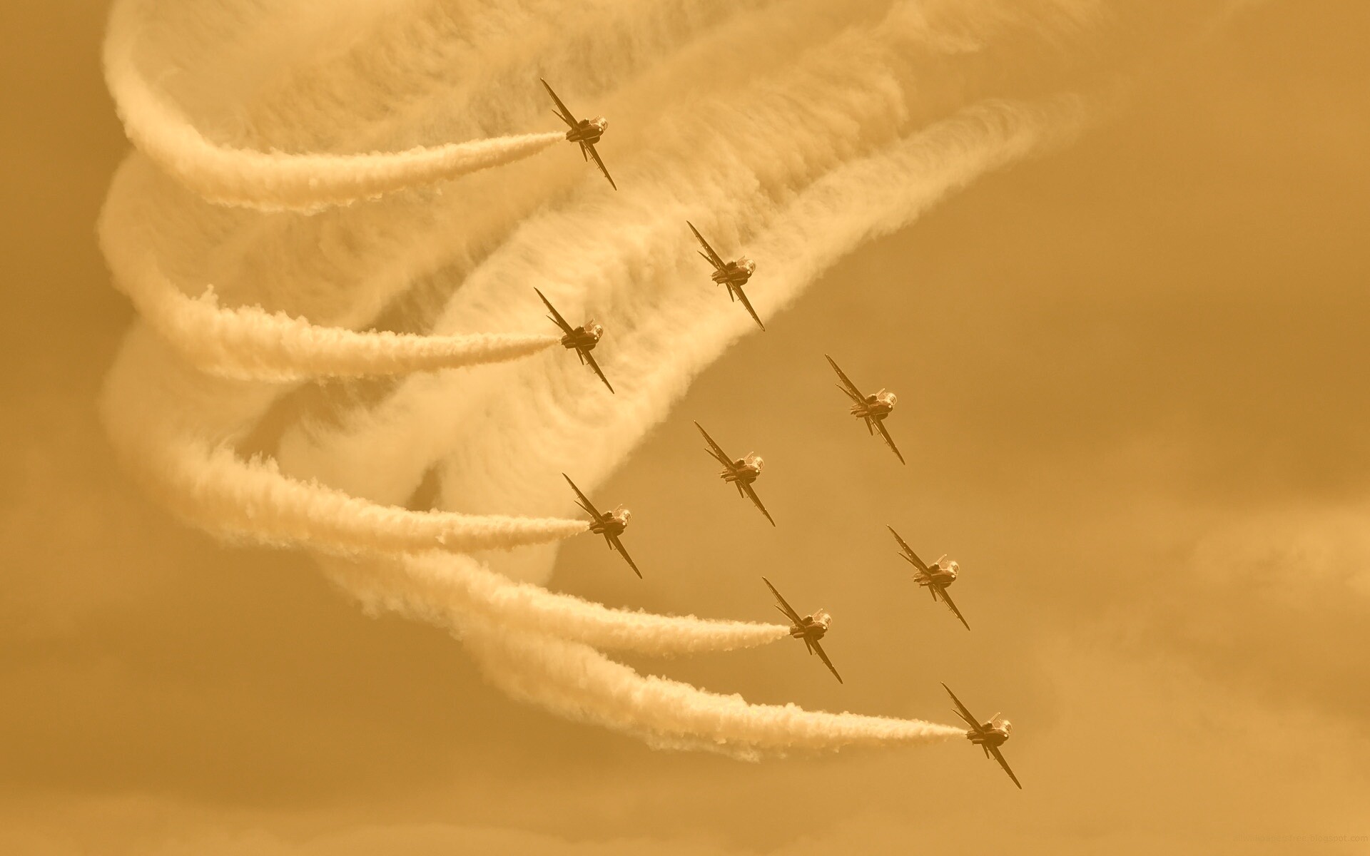 Красивая эскадра самолетов на авиашоу обои