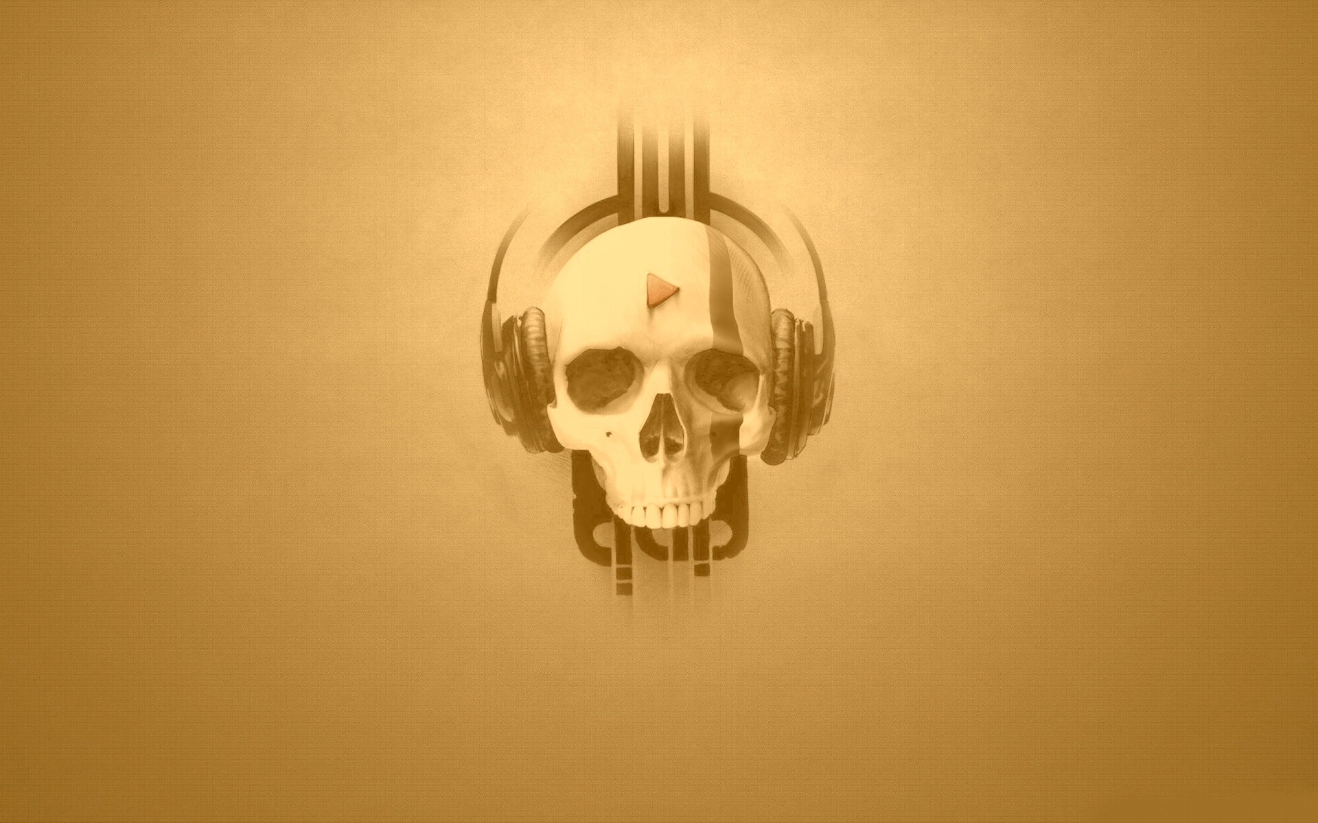 Череп в наушниках обои