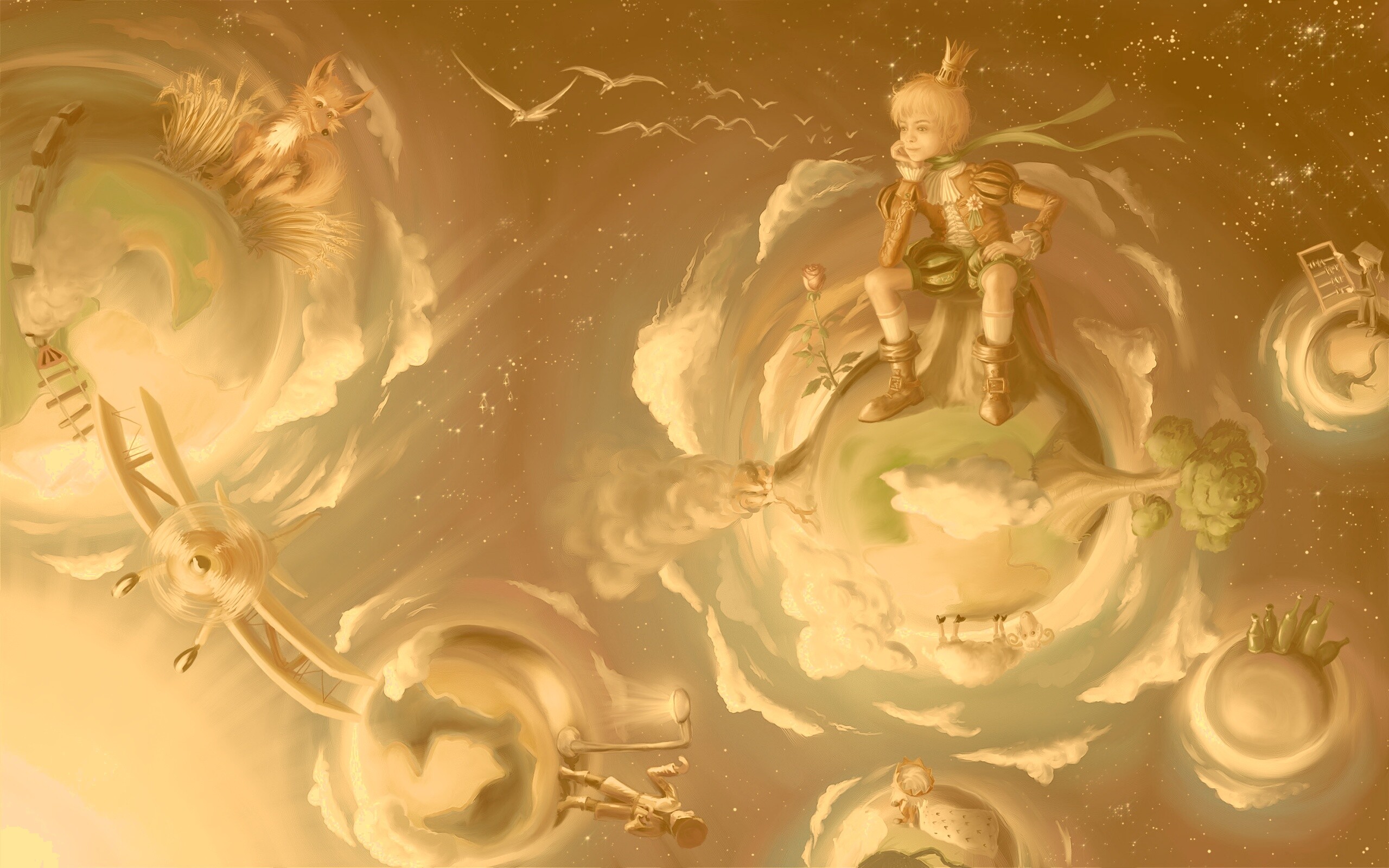 Арт на сказку Маленький Принц обои