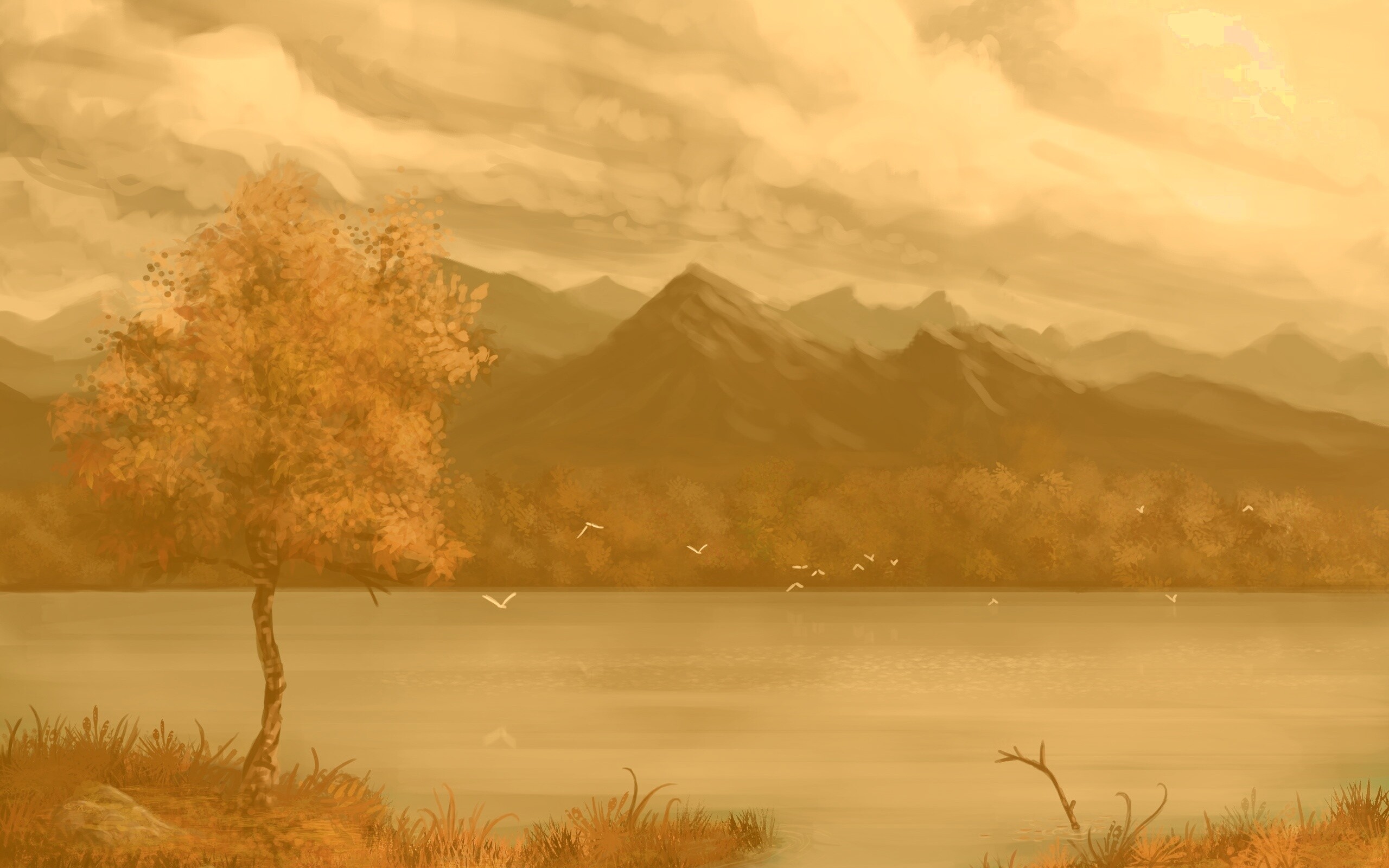 Осень в предгорье обои