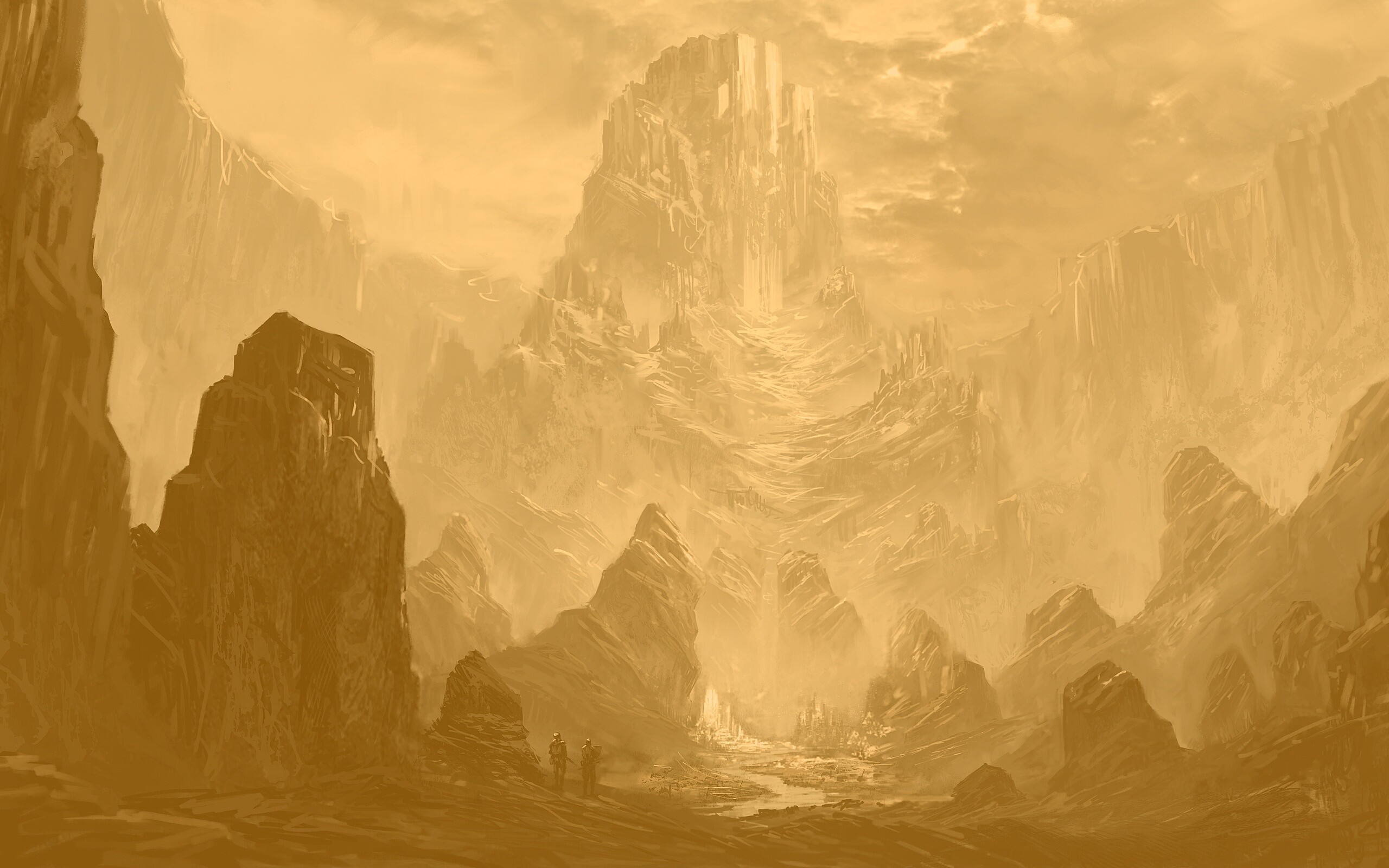 Город в горах обои