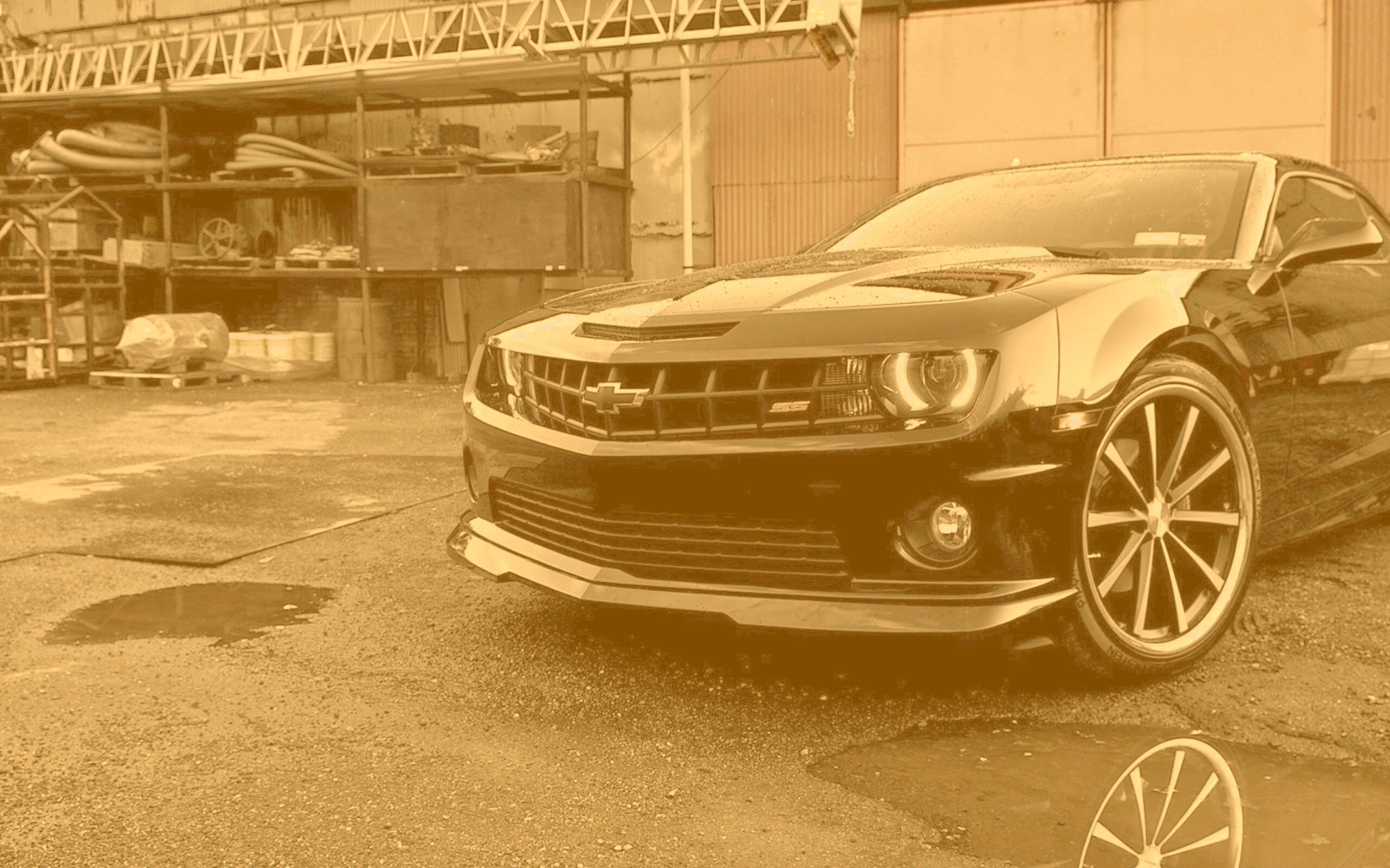 Черный шевроле камаро SS обои