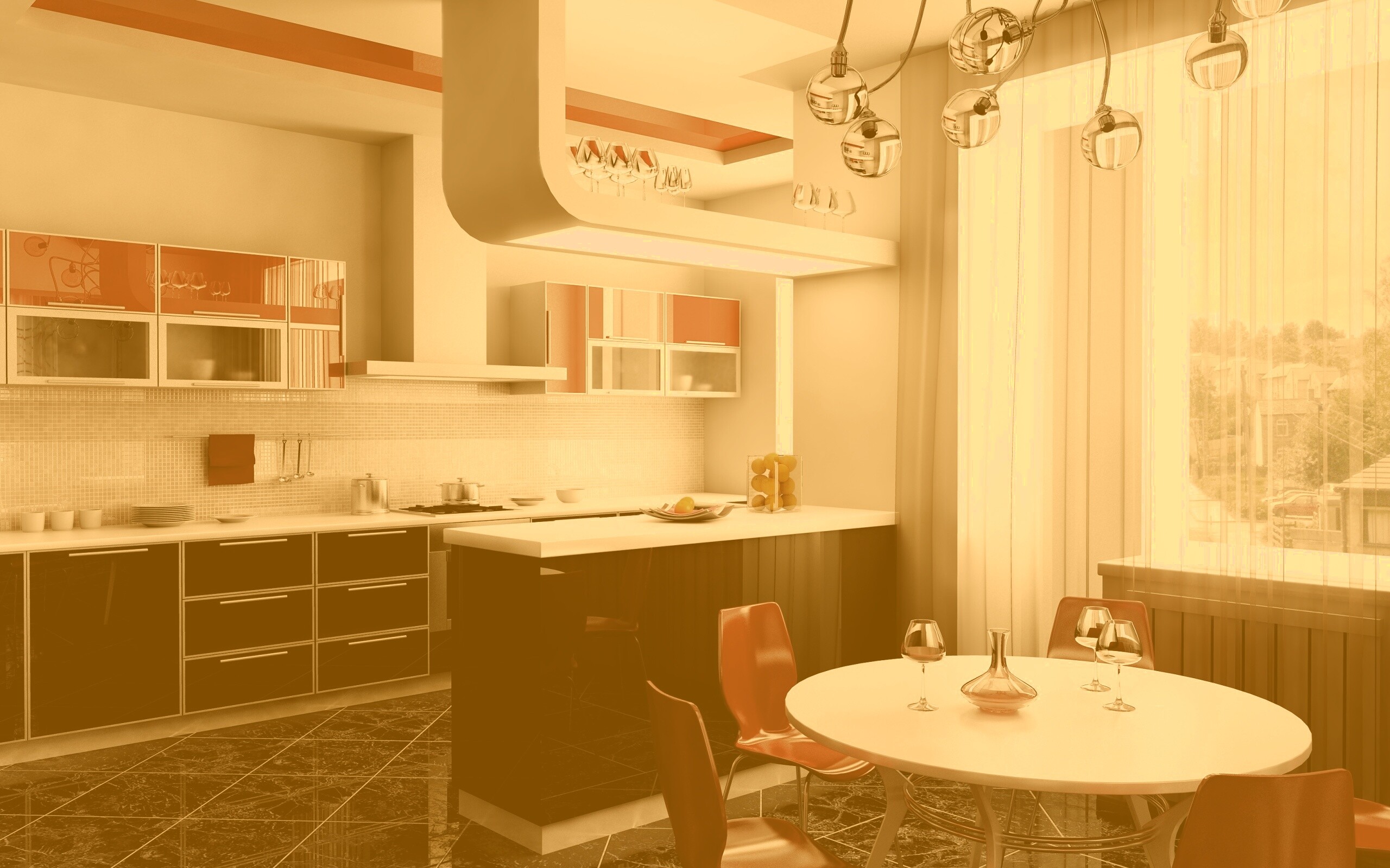 Современная кухня обои