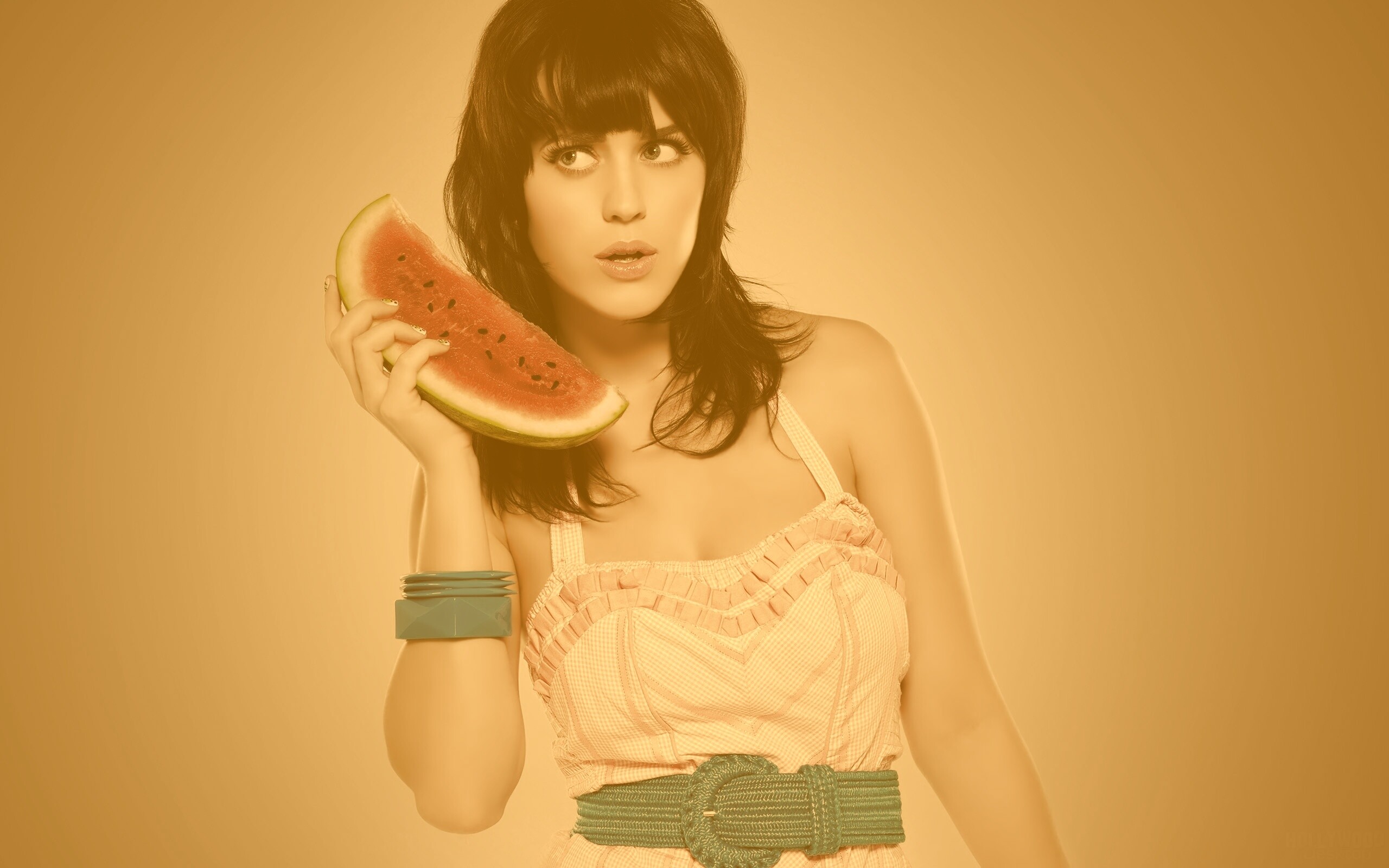Кэти Пэри и арбуз обои