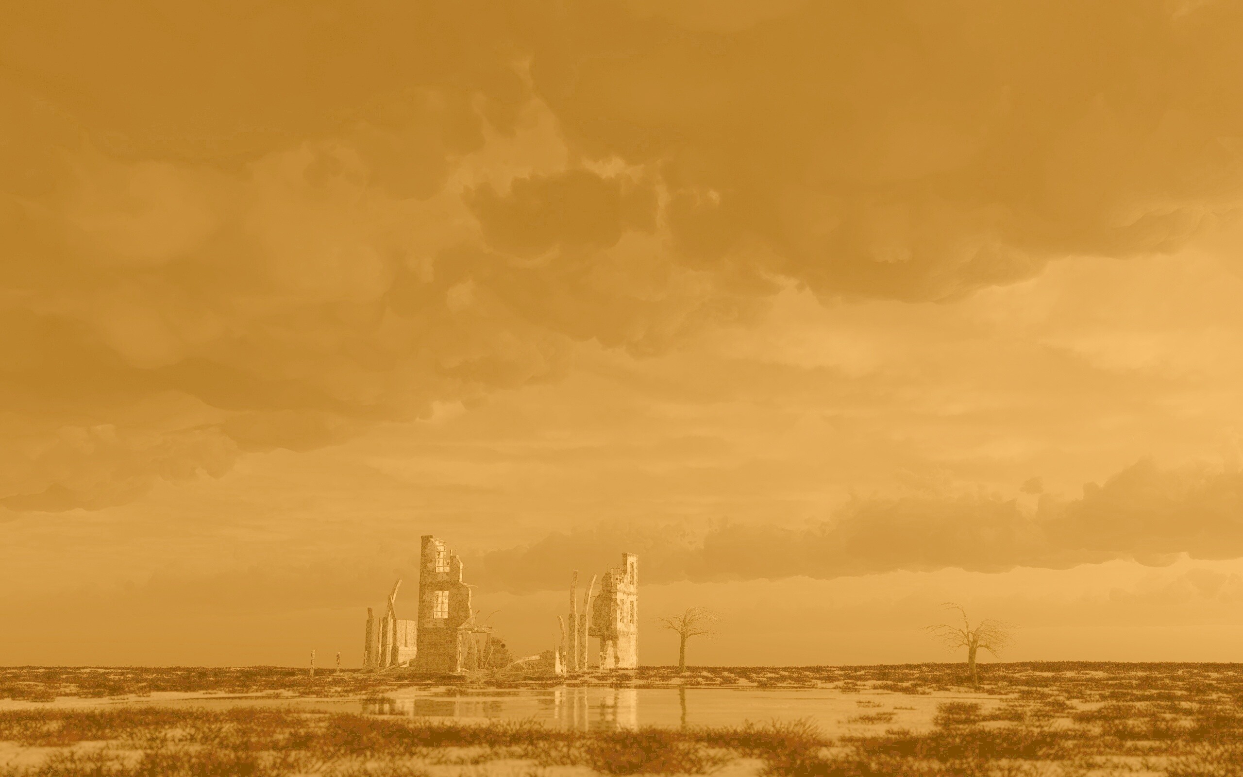 Руины здания обои