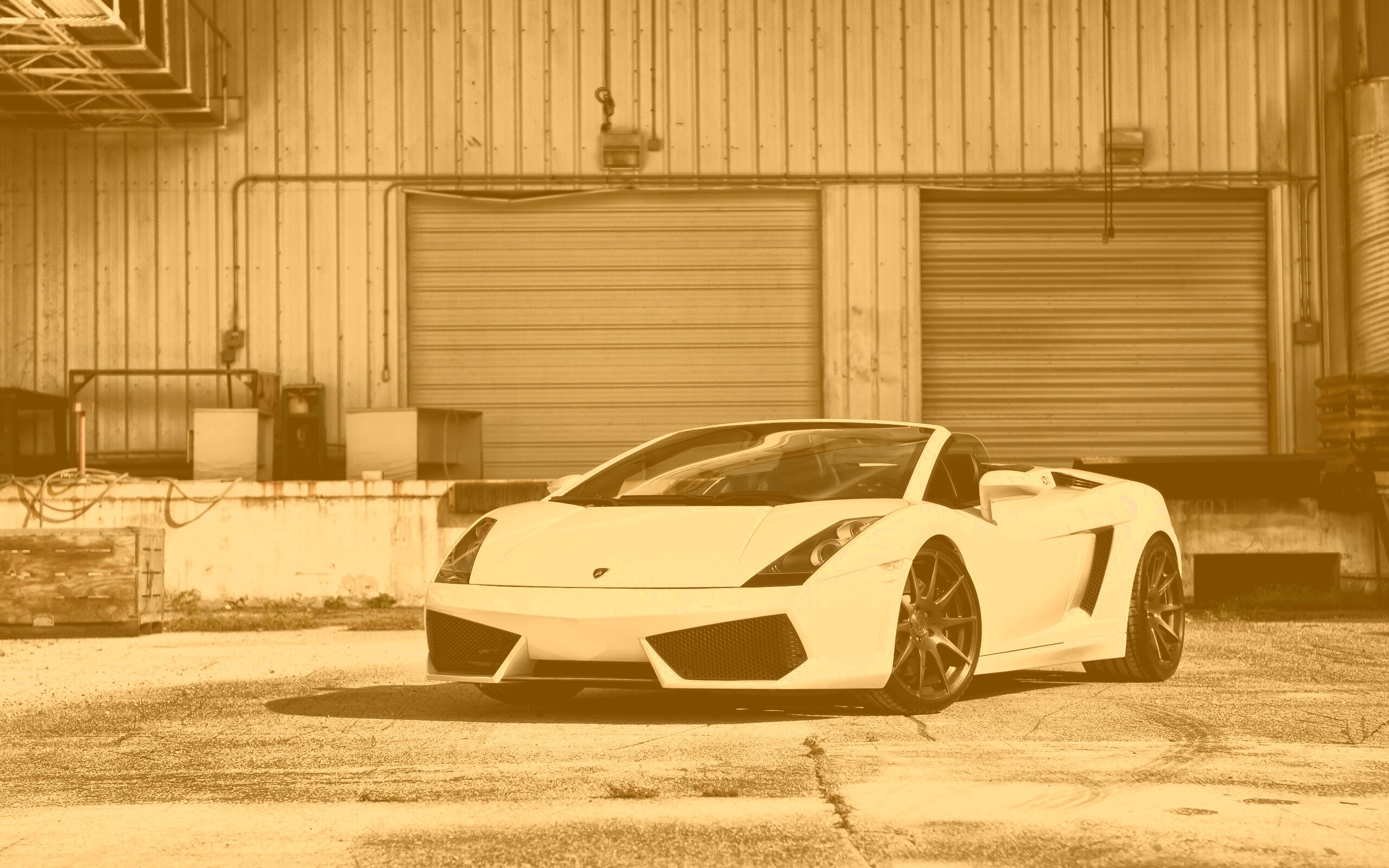 Белый спорткар Ламборгини Галлардо обои