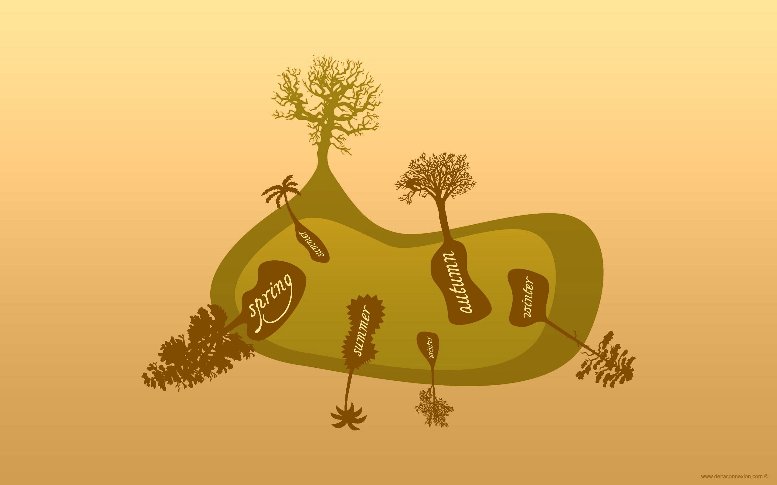 Деревья времен года обои